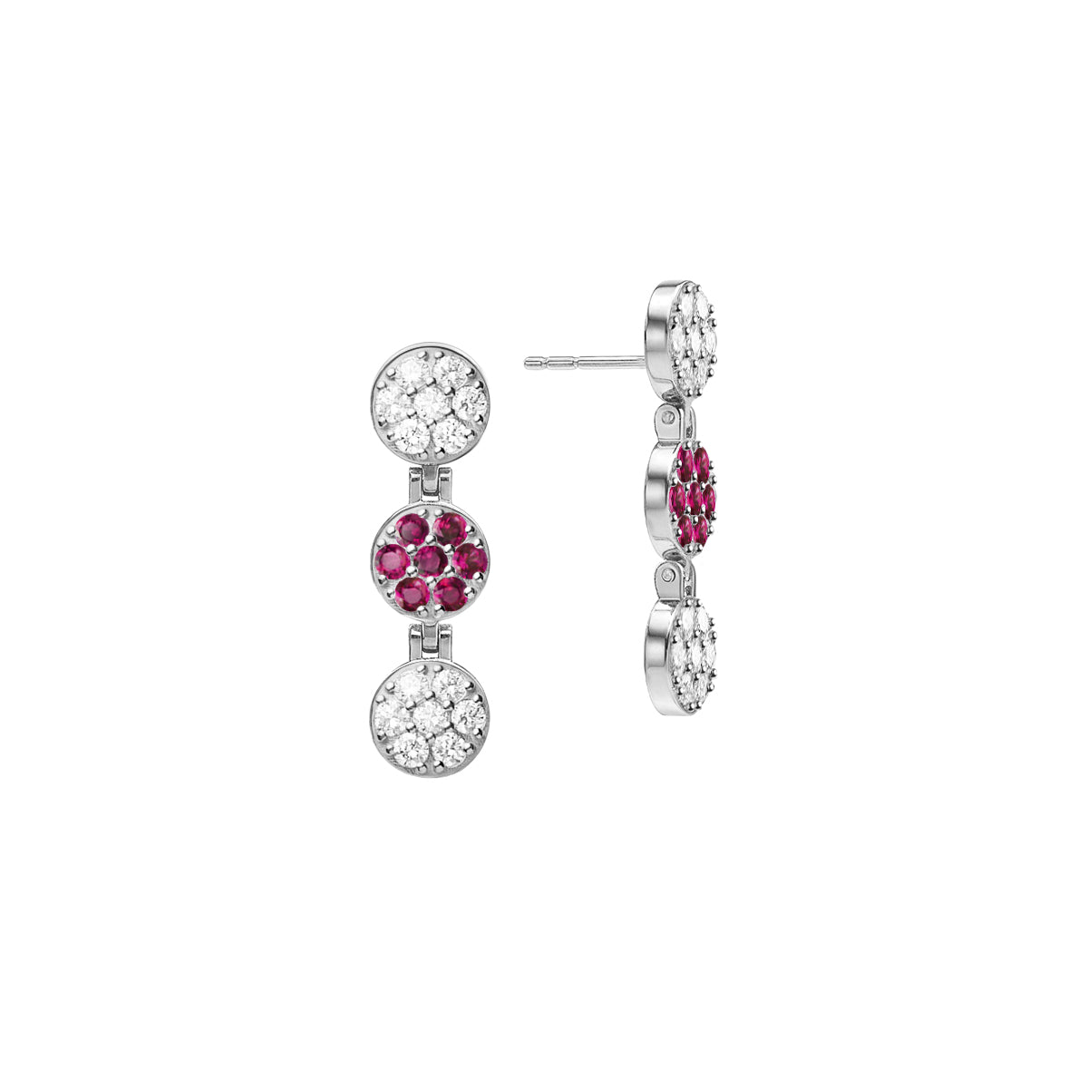 Rosecliff Diamond & Ruby Drop Earrings in 14k Gold (July)