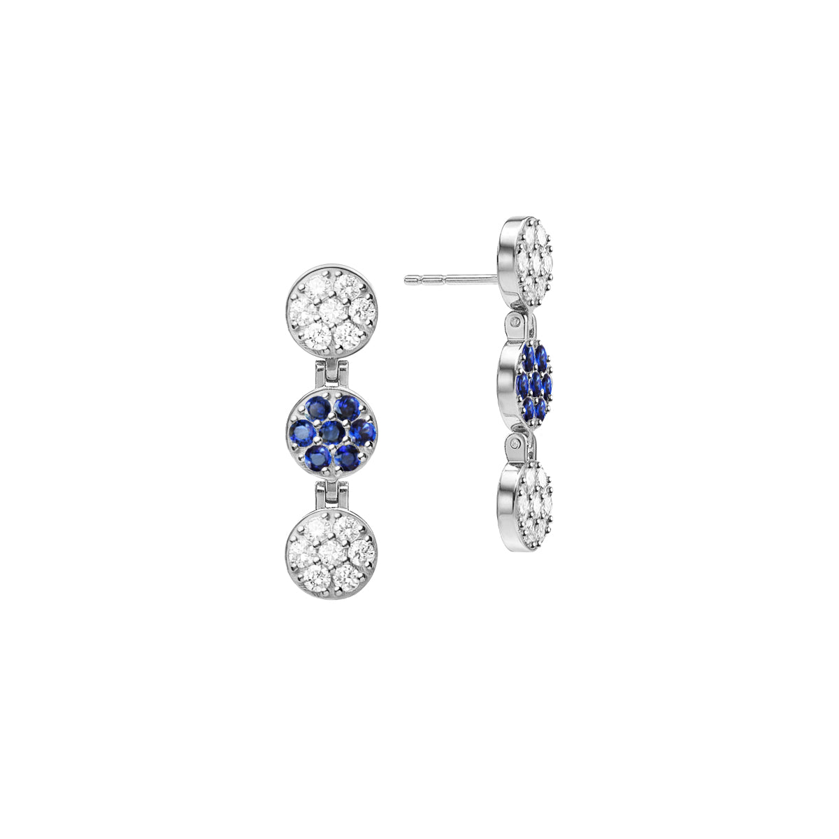 Rosecliff Diamond & Sapphire Drop Earrings in 14k Gold (September)