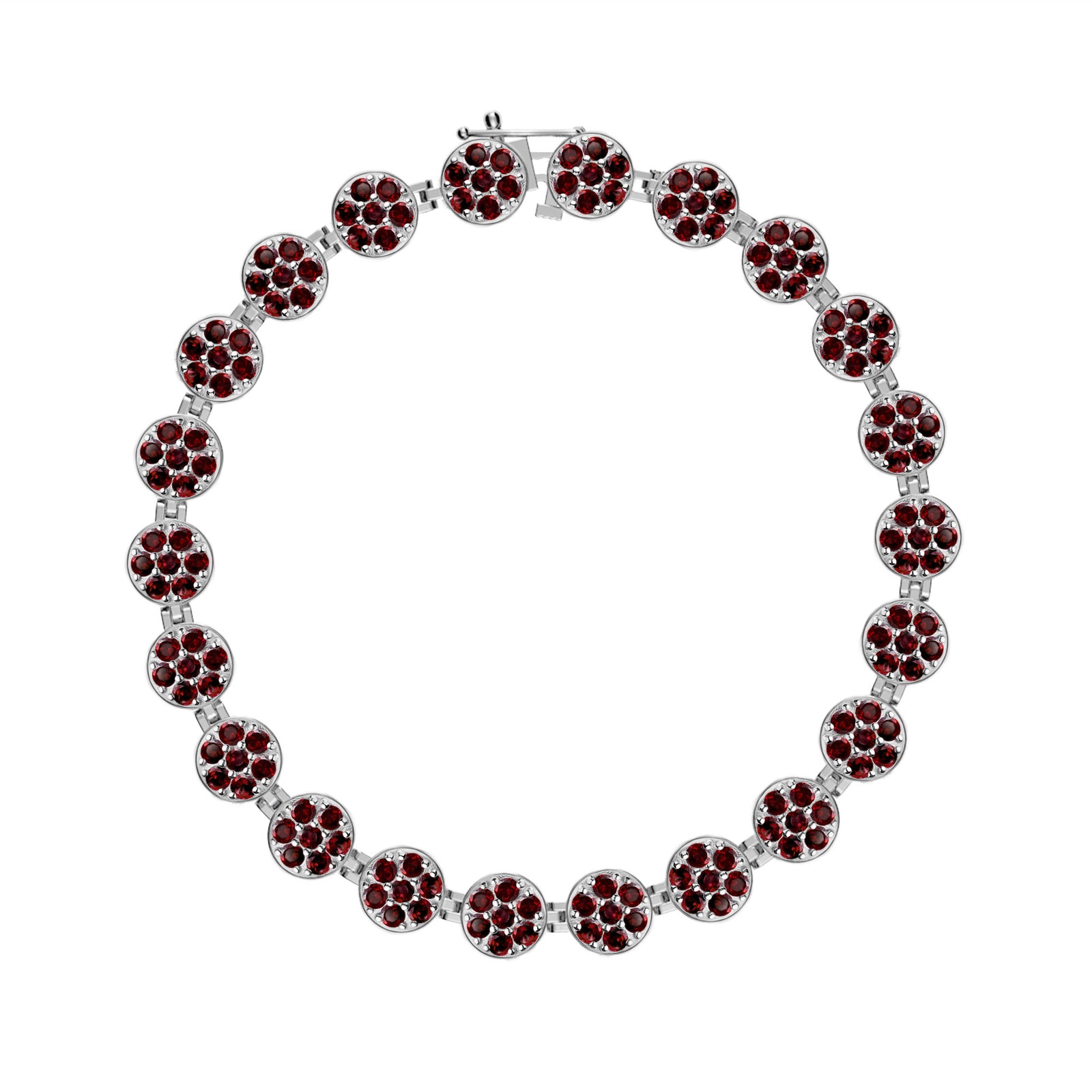Rosecliff Tennis Garnet Bracelet in 14k Gold (January)