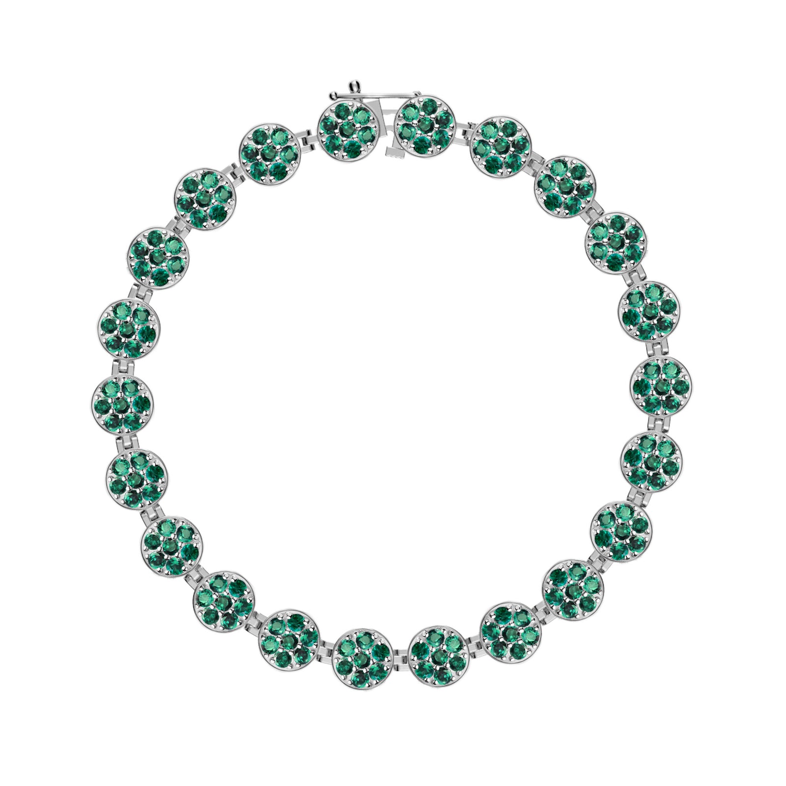 Rosecliff Tennis Emerald Bracelet in 14k Gold (May)