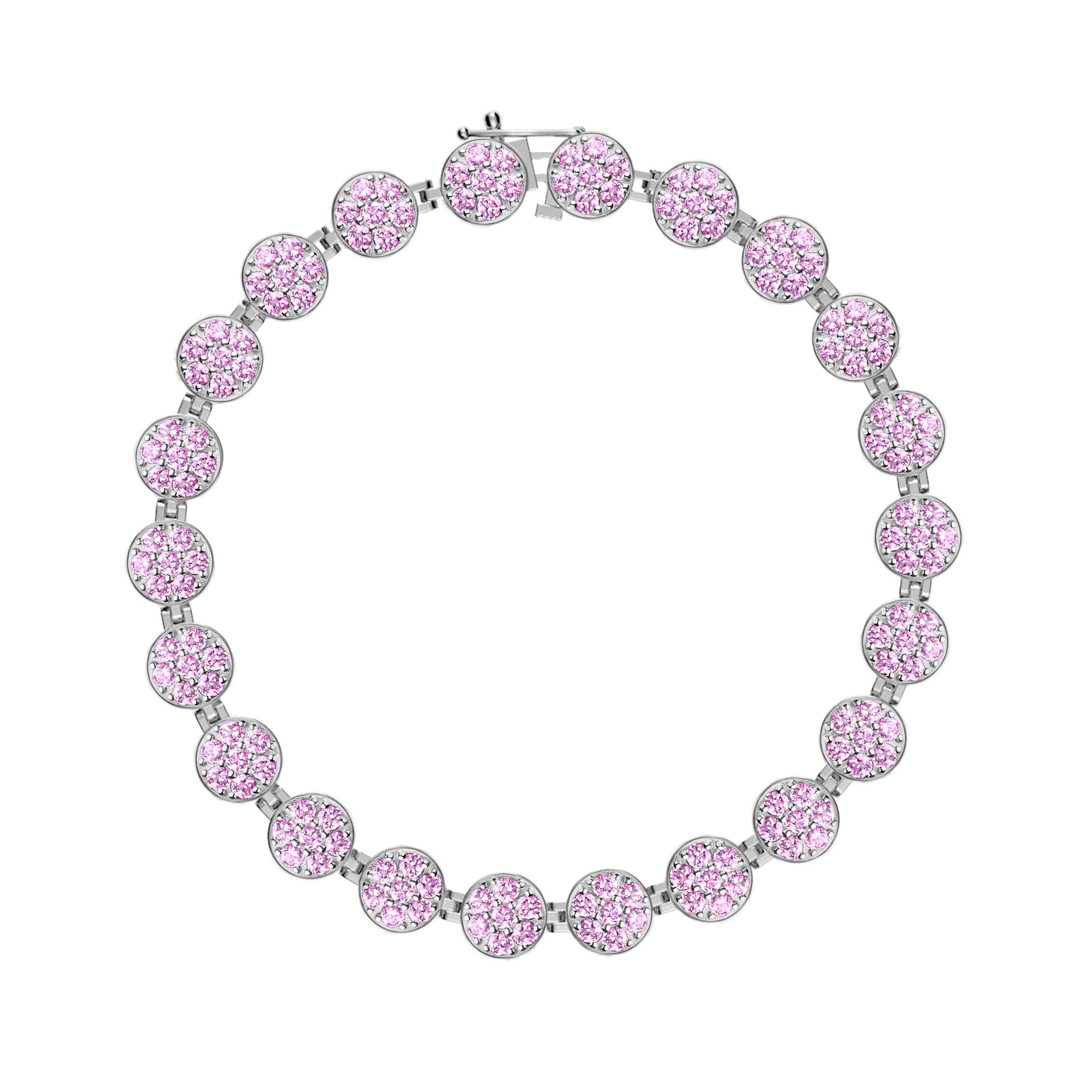 Rosecliff Tennis Pink Sapphire Bracelet in 14k Gold (October)