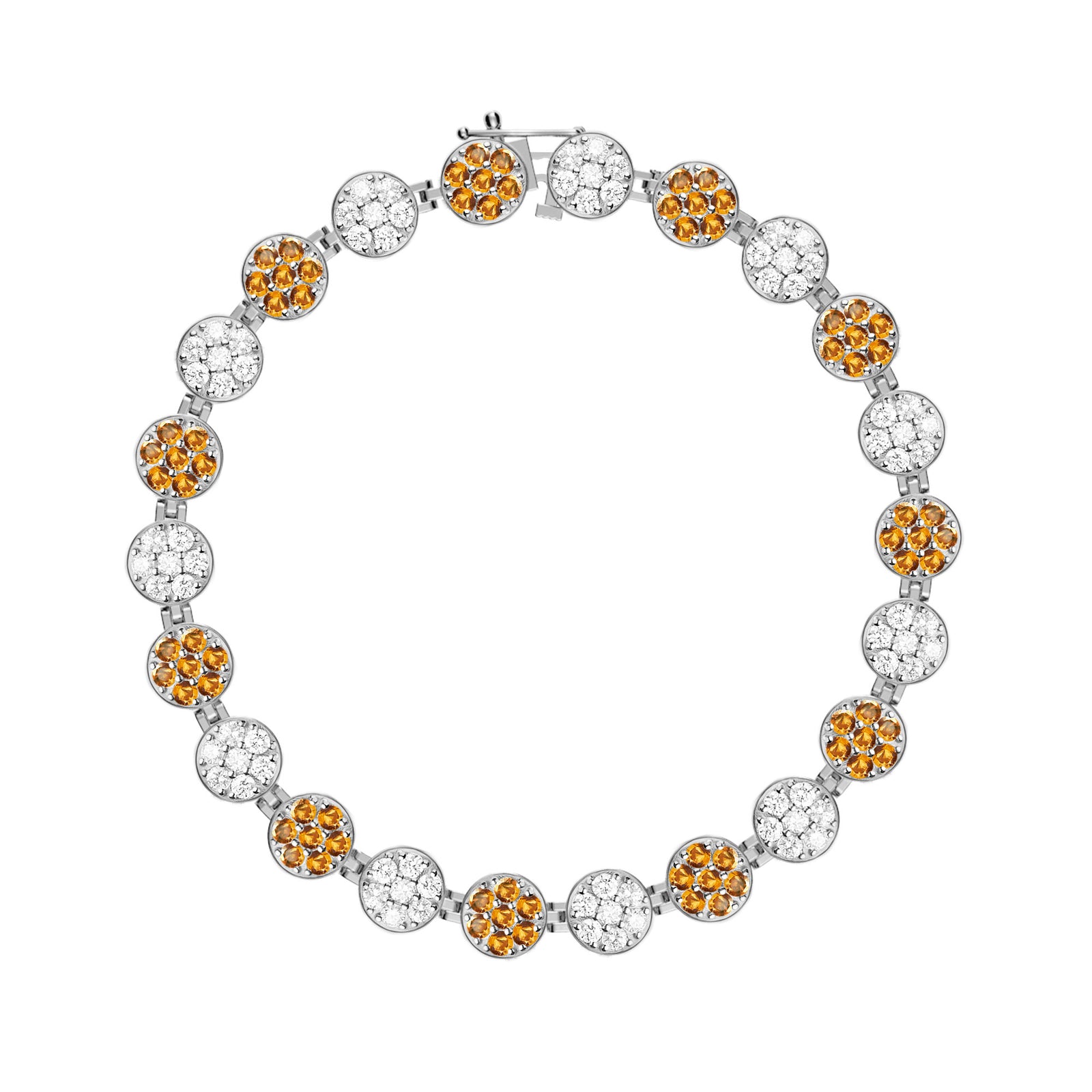 Rosecliff Tennis Diamond & Citrine Bracelet in 14k Gold (November)