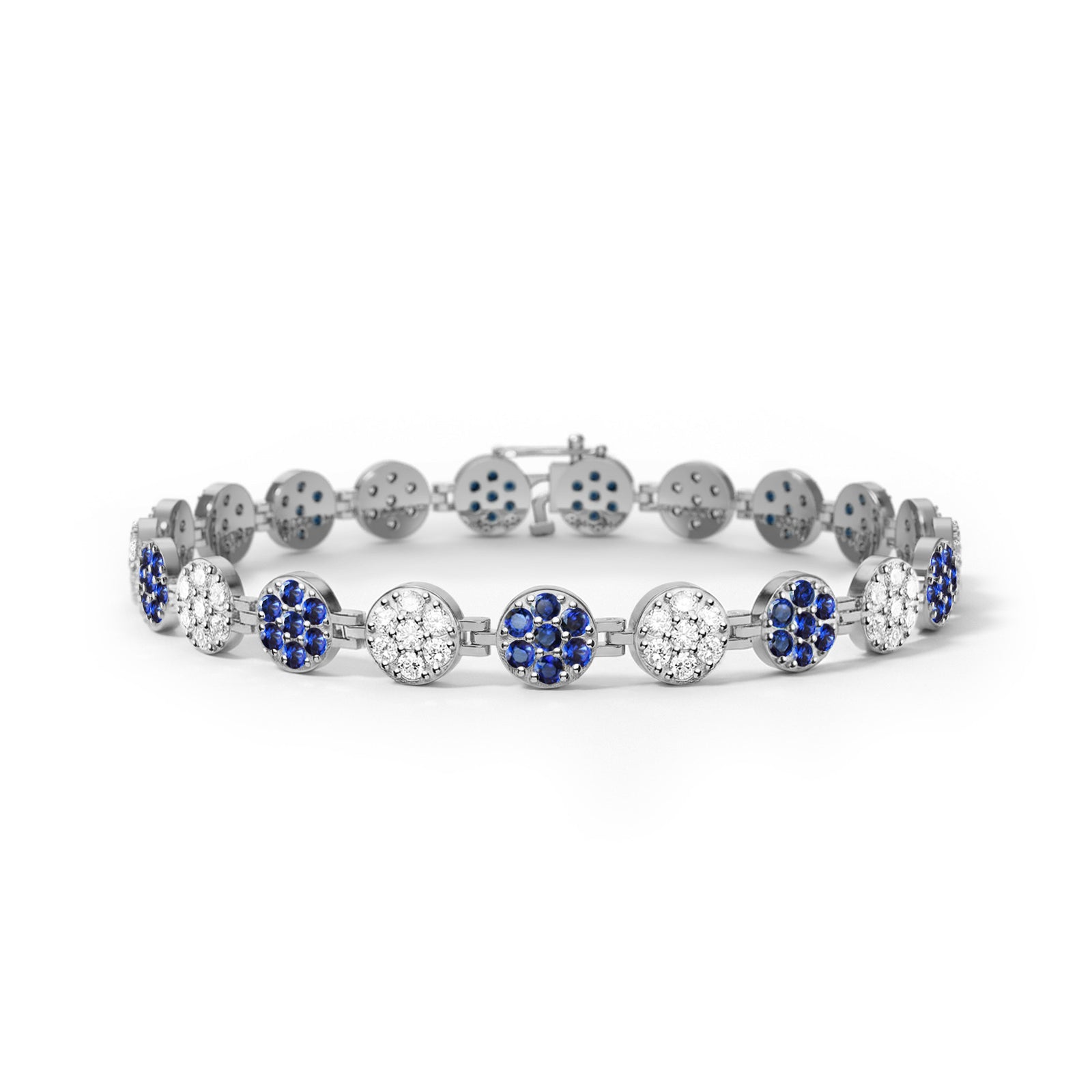 Rosecliff Tennis Diamond & Sapphire Bracelet in 14k Gold (September)