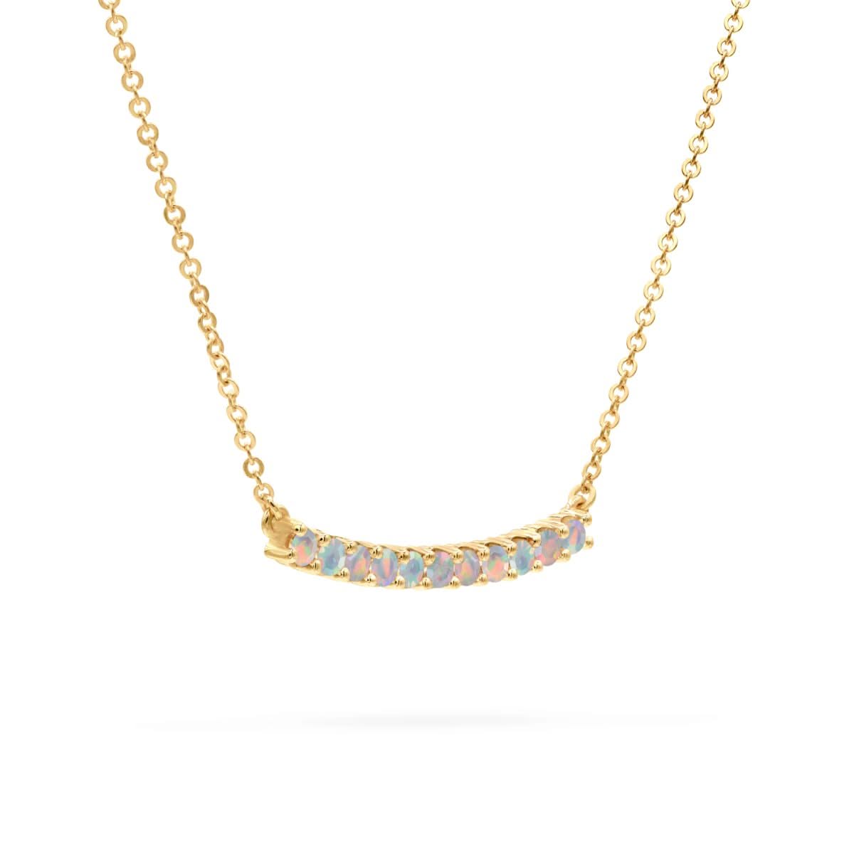 Rosecliff Opal Bar Necklace in 14k Gold (October)