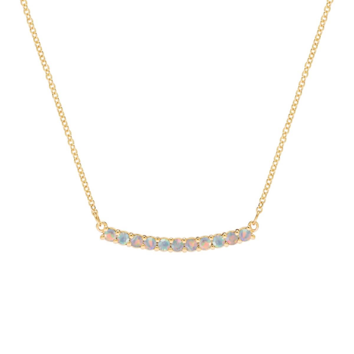 Rosecliff Opal Bar Necklace in 14k Gold (October)