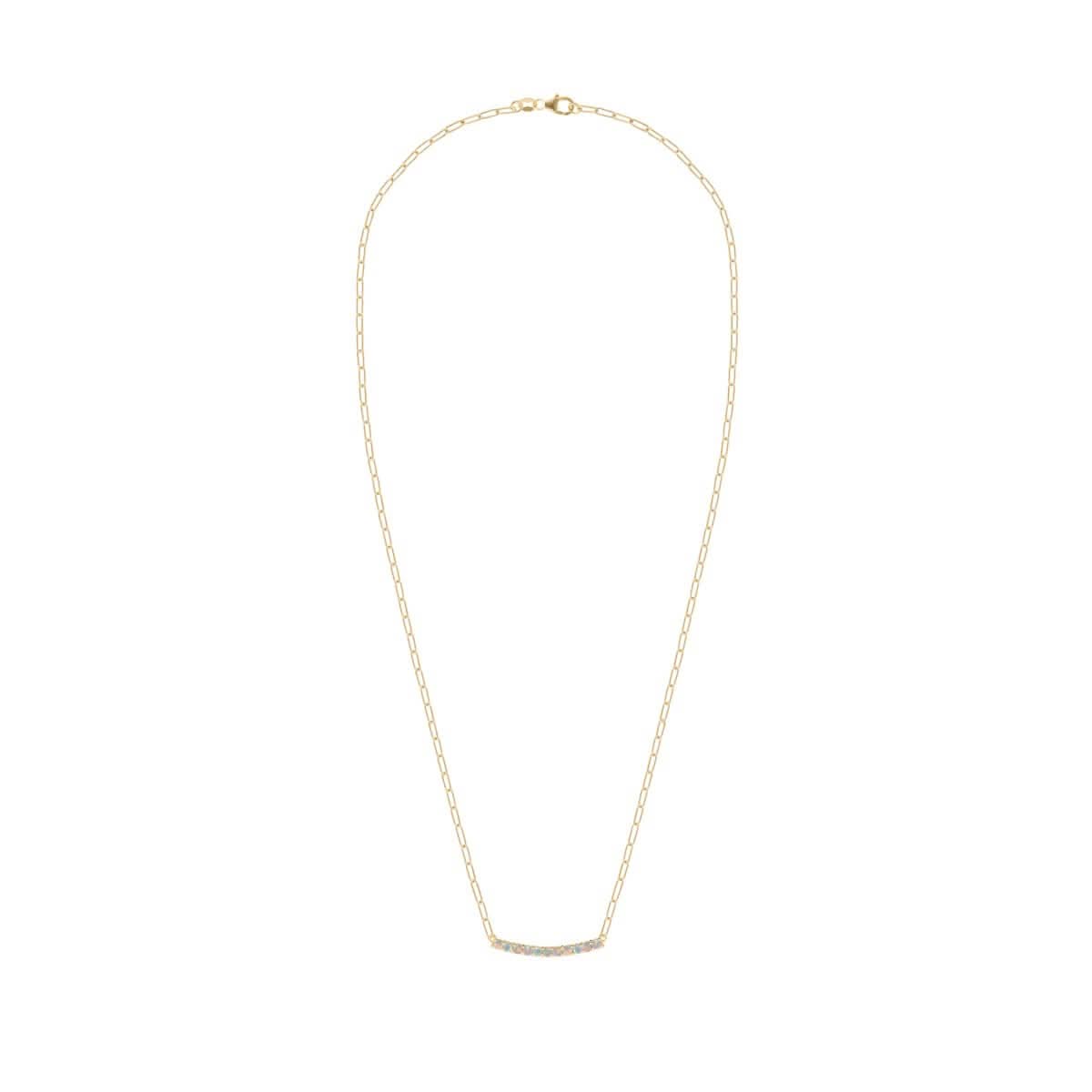 Rosecliff Opal Bar Adelaide Mini Necklace in 14k Gold (October)