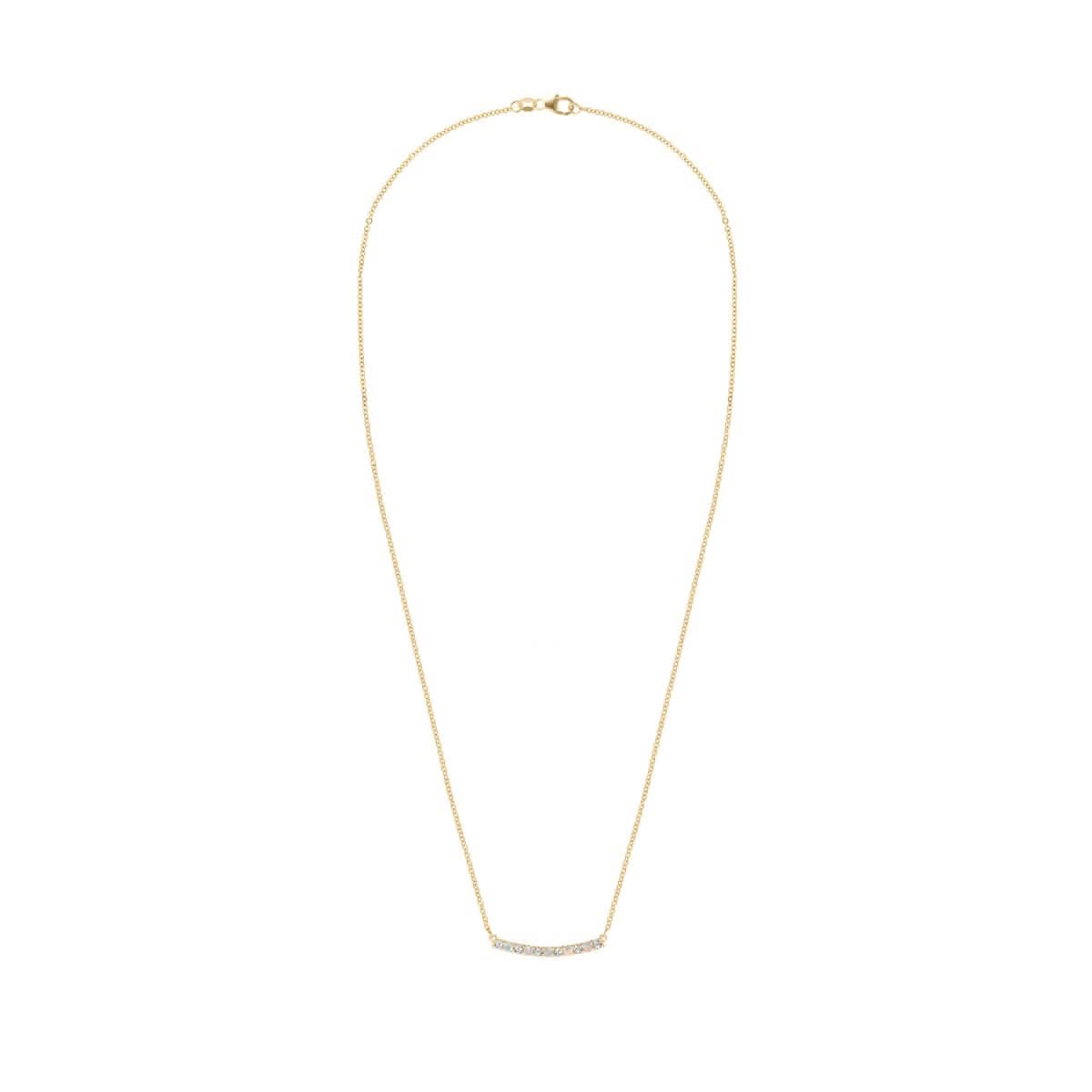 Rosecliff Diamond & Opal Bar Necklace in 14k Gold (October)