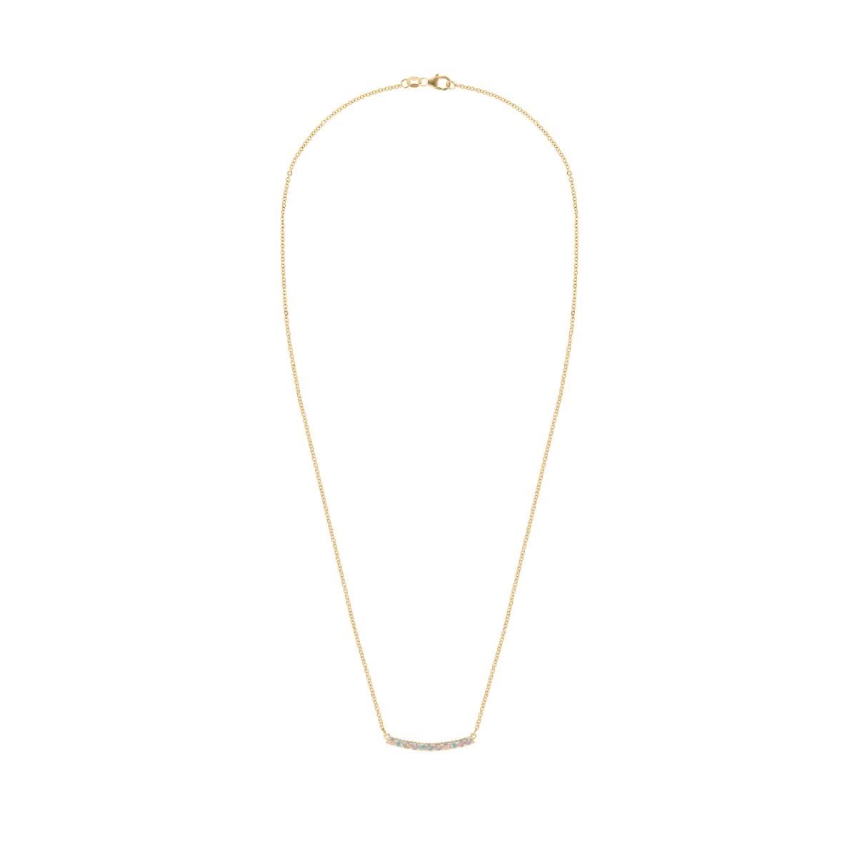 Rosecliff Opal Bar Necklace in 14k Gold (October)