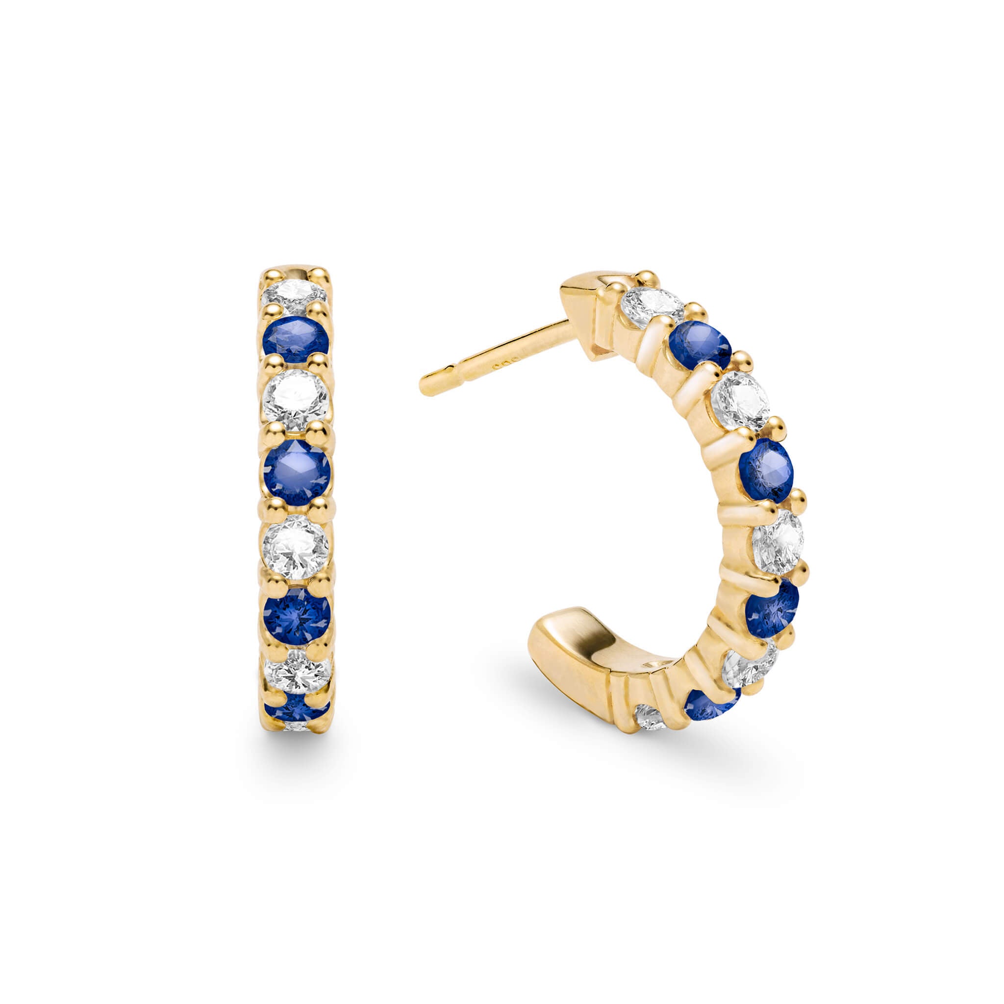 Raw Sapphire September Birthstone Hoop shops Earrings Gold Electroplated 14kt Gold Fill Hoops