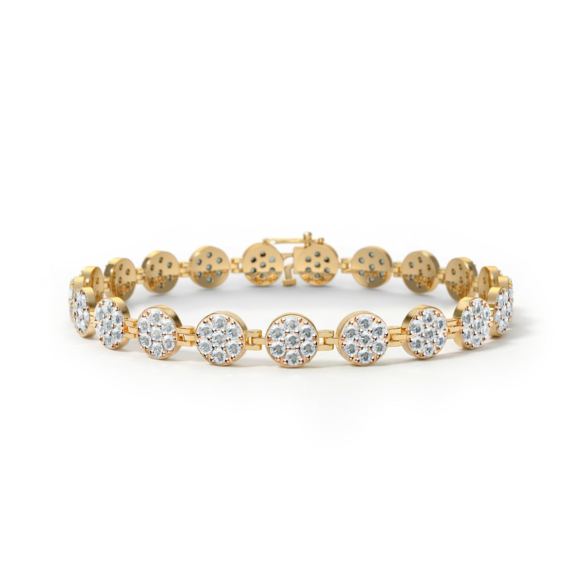 Rosecliff Tennis Aquamarine Bracelet in 14k Gold (March)
