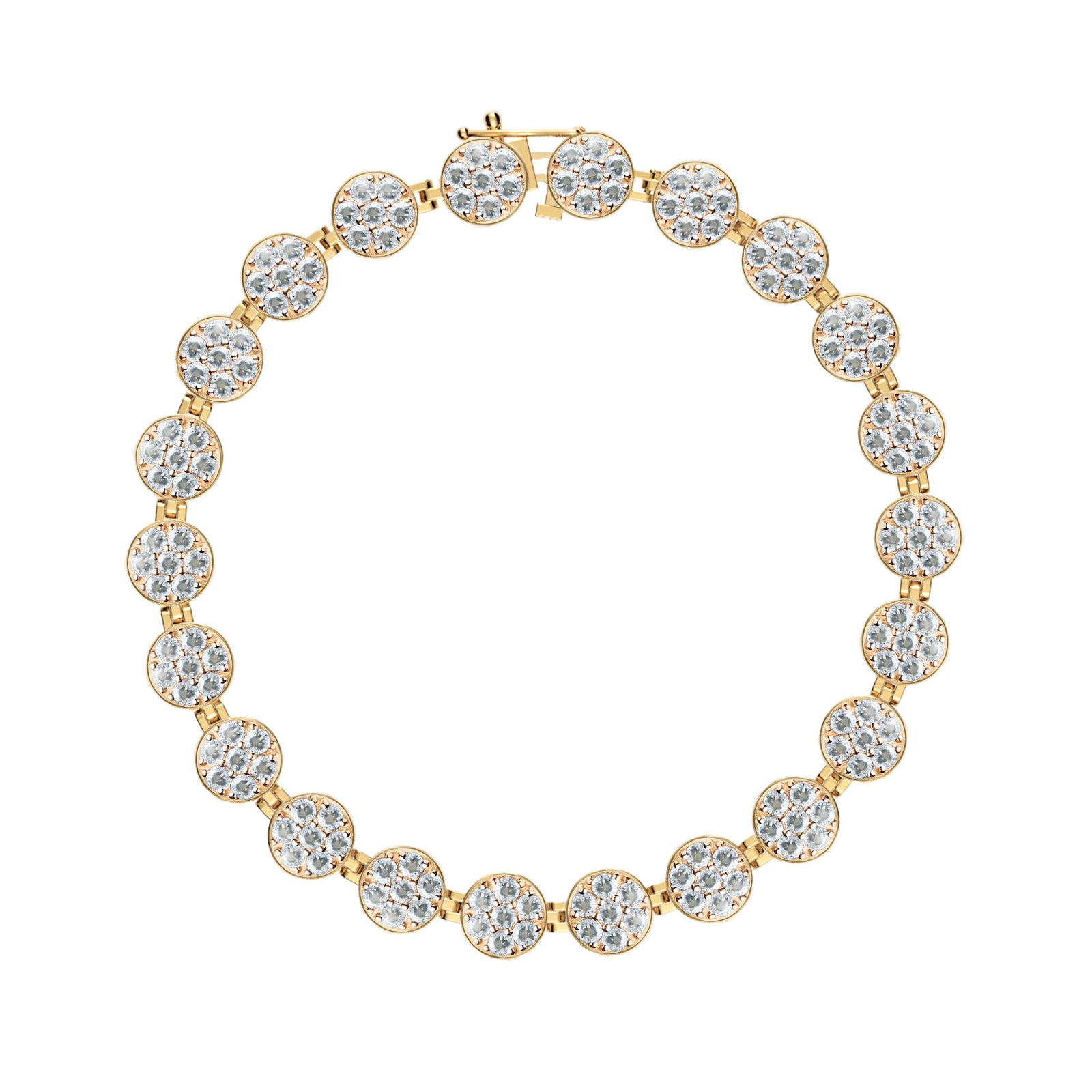 Rosecliff Tennis Aquamarine Bracelet in 14k Gold (March)