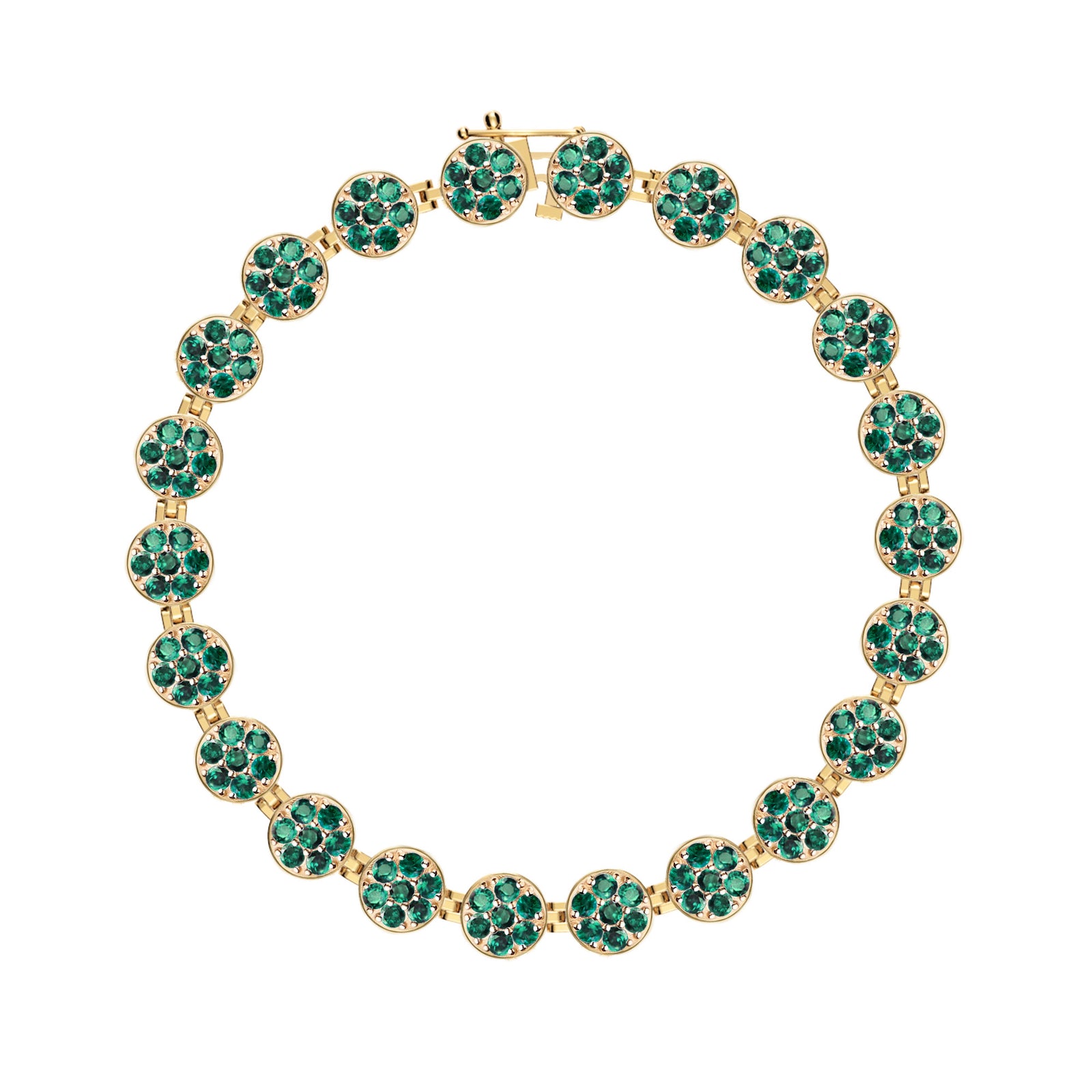 Rosecliff Tennis Emerald Bracelet in 14k Gold (May)