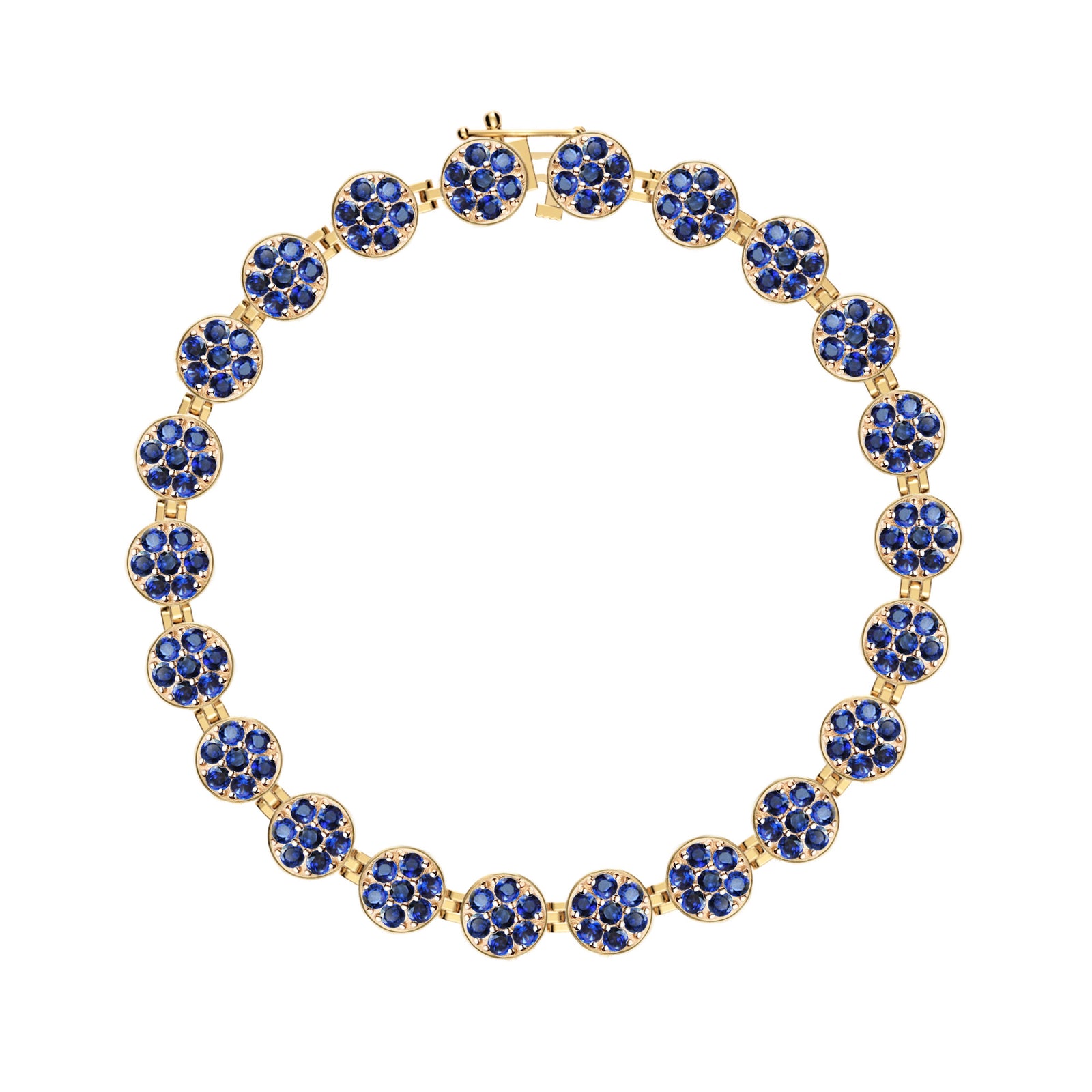Rosecliff Tennis Sapphire Bracelet in 14k Gold (September)