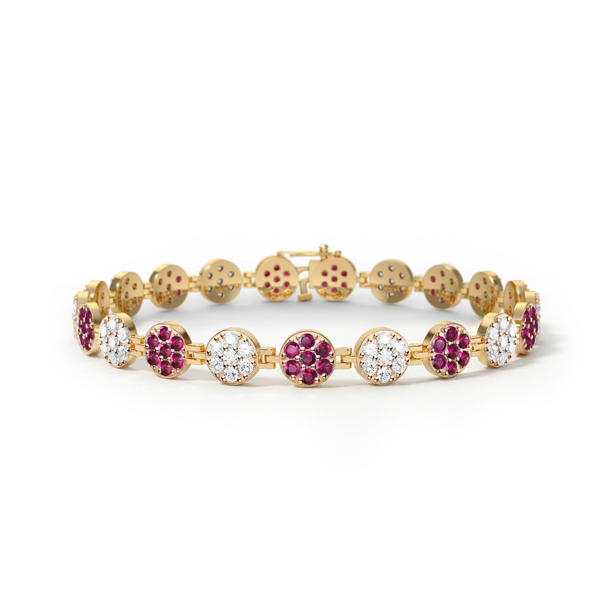 Rosecliff Tennis Diamond & Ruby Bracelet in 14k Gold (July)