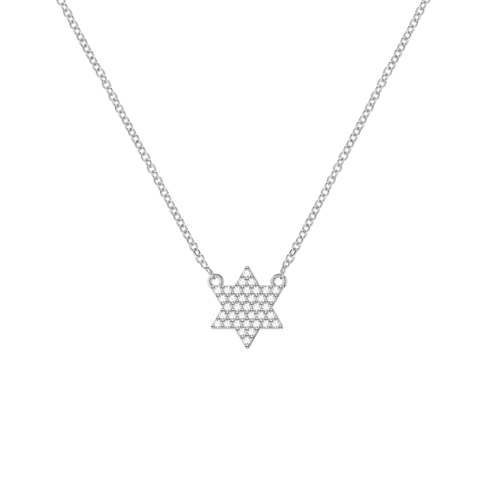 Diamond Star of David Necklace in 14k Gold