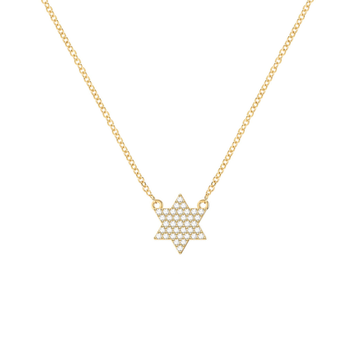 Diamond Star of David Necklace in 14k Gold