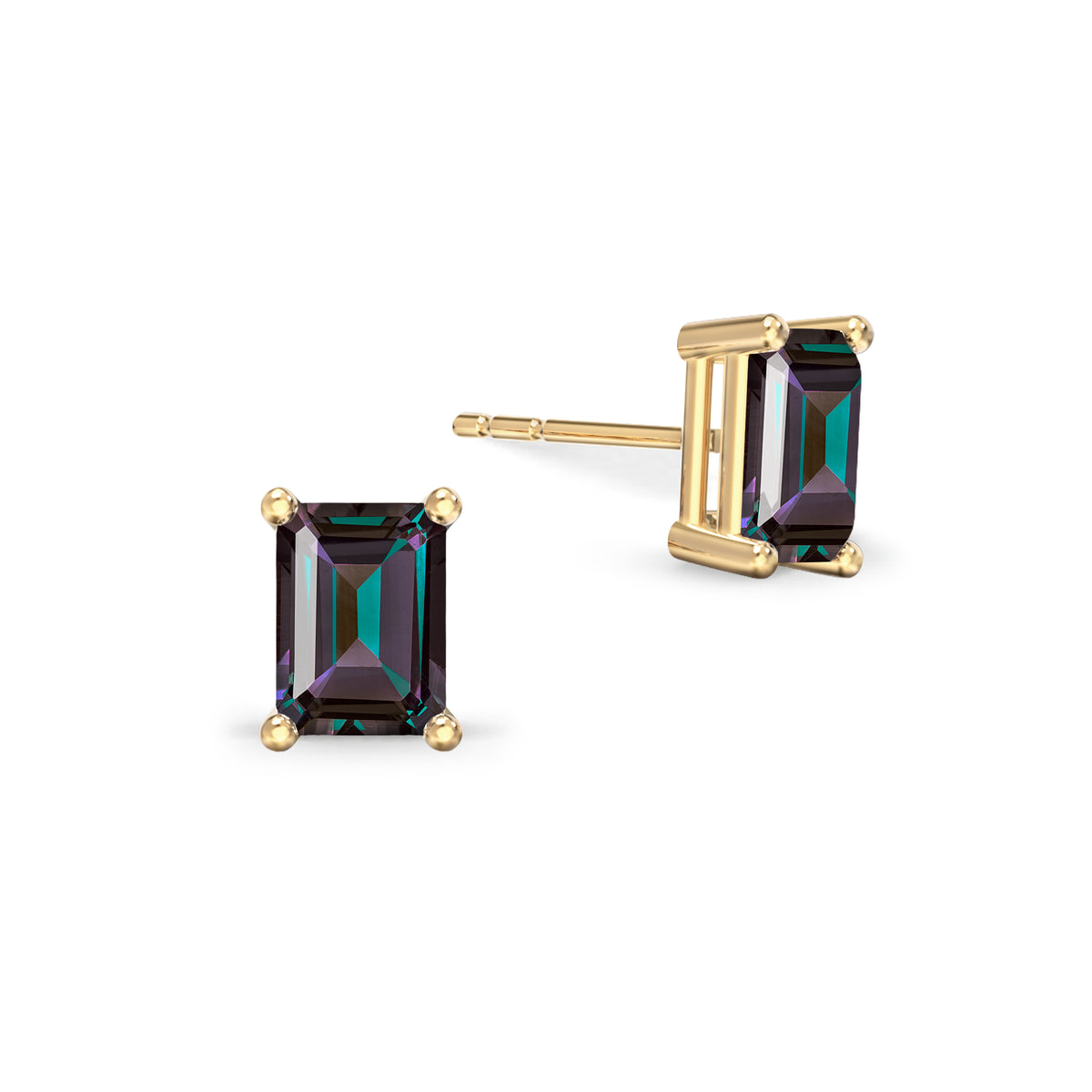 Warren Alexandrite Stud Earrings in 14k Gold (June)