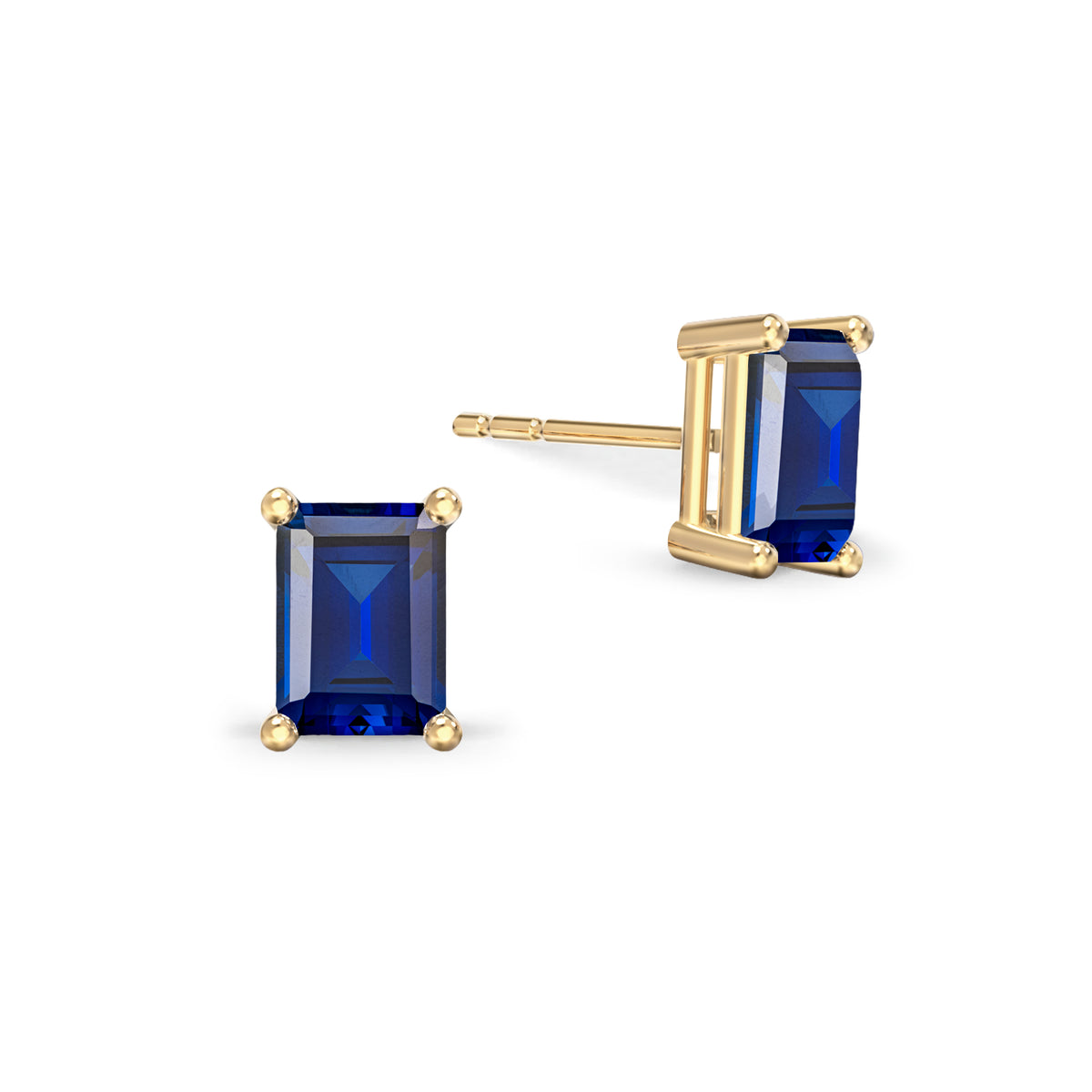 Warren Sapphire Stud Earrings in 14k Gold (September)