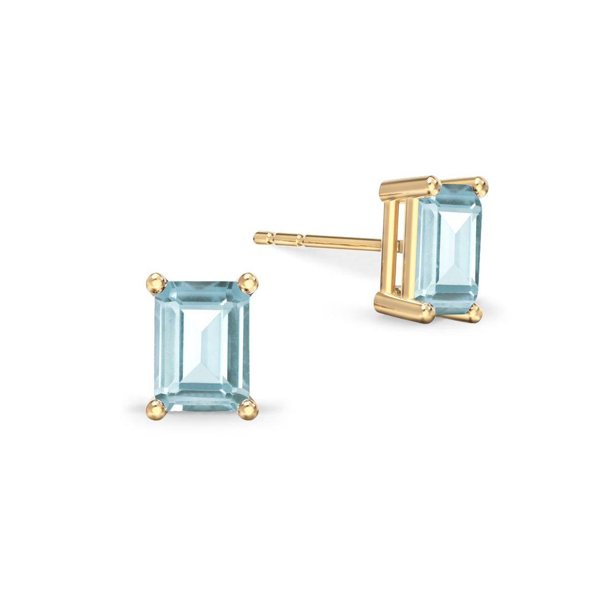 Warren Nantucket Blue Topaz Stud Earrings in 14k Gold (December)