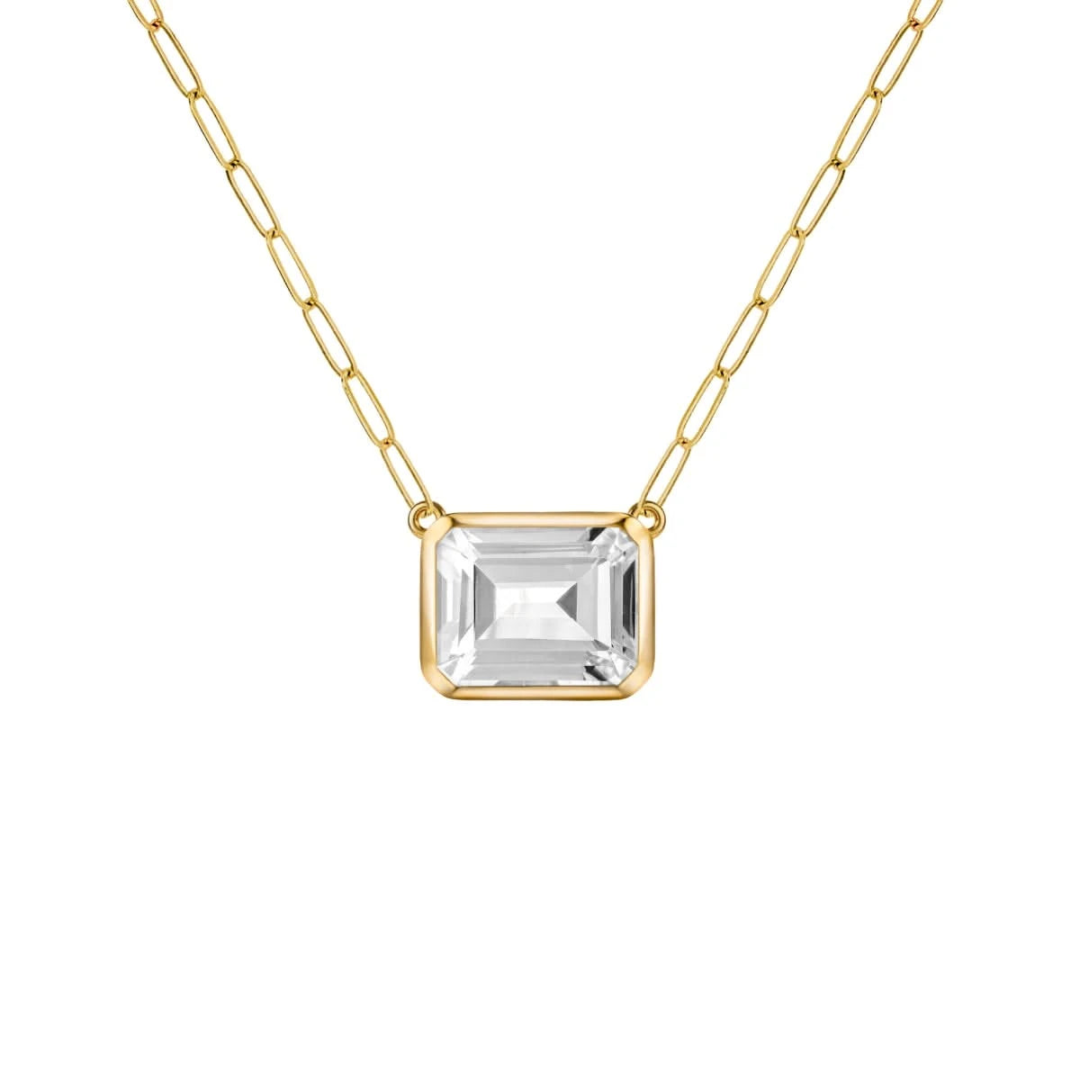Warren Birthstone Necklace on Adelaide Mini Chain in 14k Gold