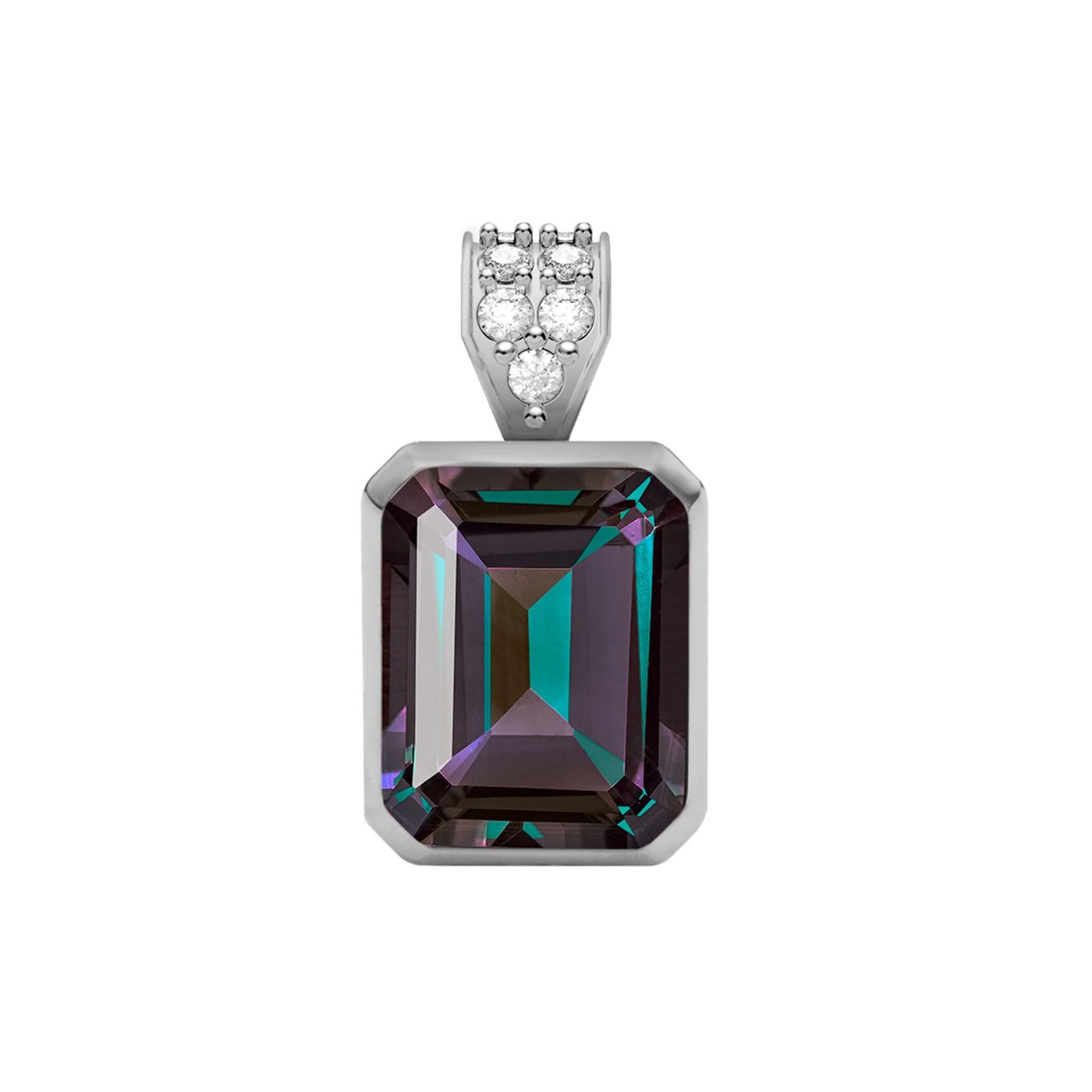 Warren Alexandrite Pendant with Diamond Bale in 14k Gold (June)