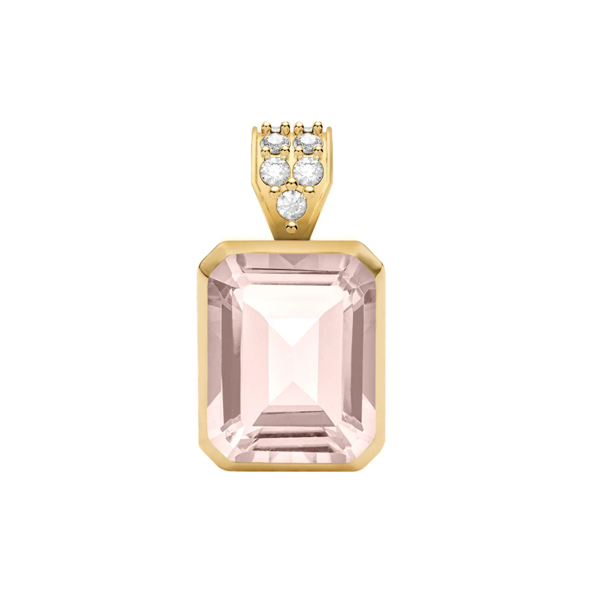 Warren Blush Sapphire Pendant with Diamond Bail in 14k Gold (October)