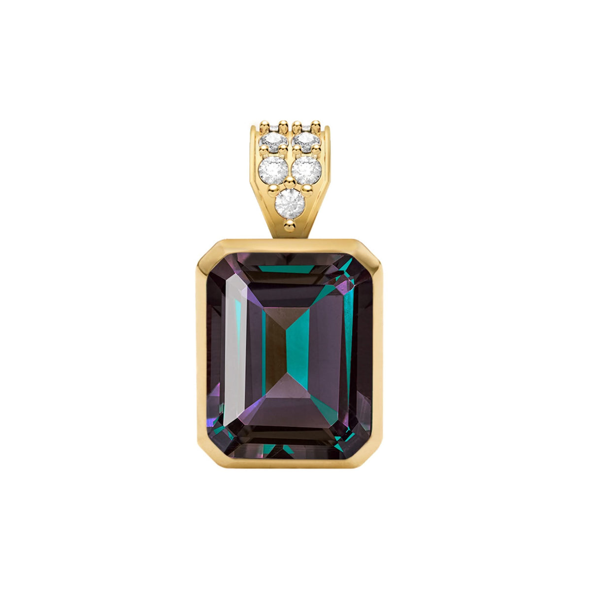 Warren Alexandrite Pendant with Diamond Bale in 14k Gold (June)