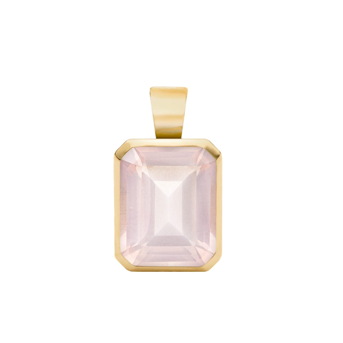 Warren Rose Quartz Pendant in 14k Gold (October)