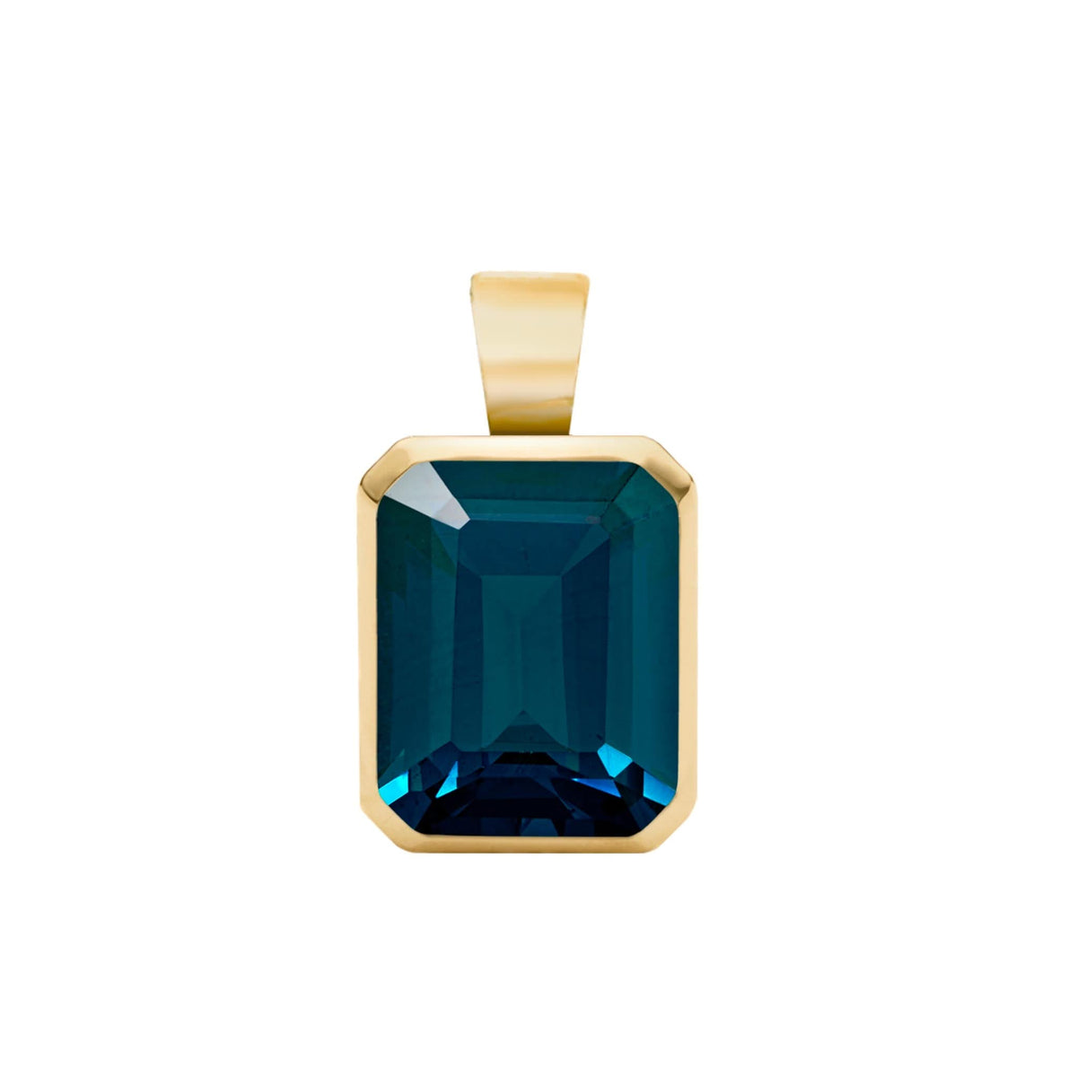 Warren Atlantic Blue Topaz Pendant in 14k Gold (December)
