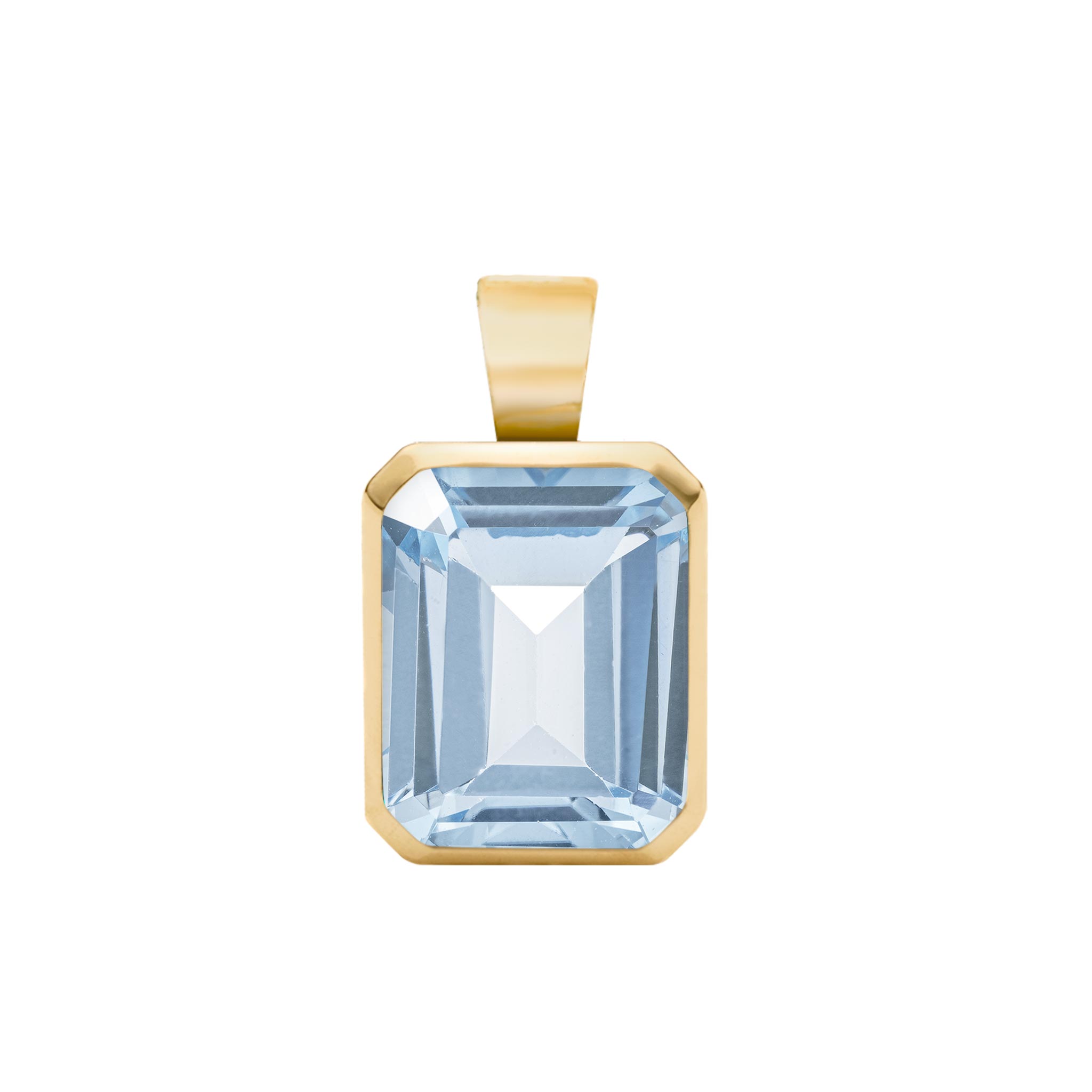 Genuine Aquamarine Trillian cut Pendant 14k yg, $100+ buy Retail Gold Value ALONE