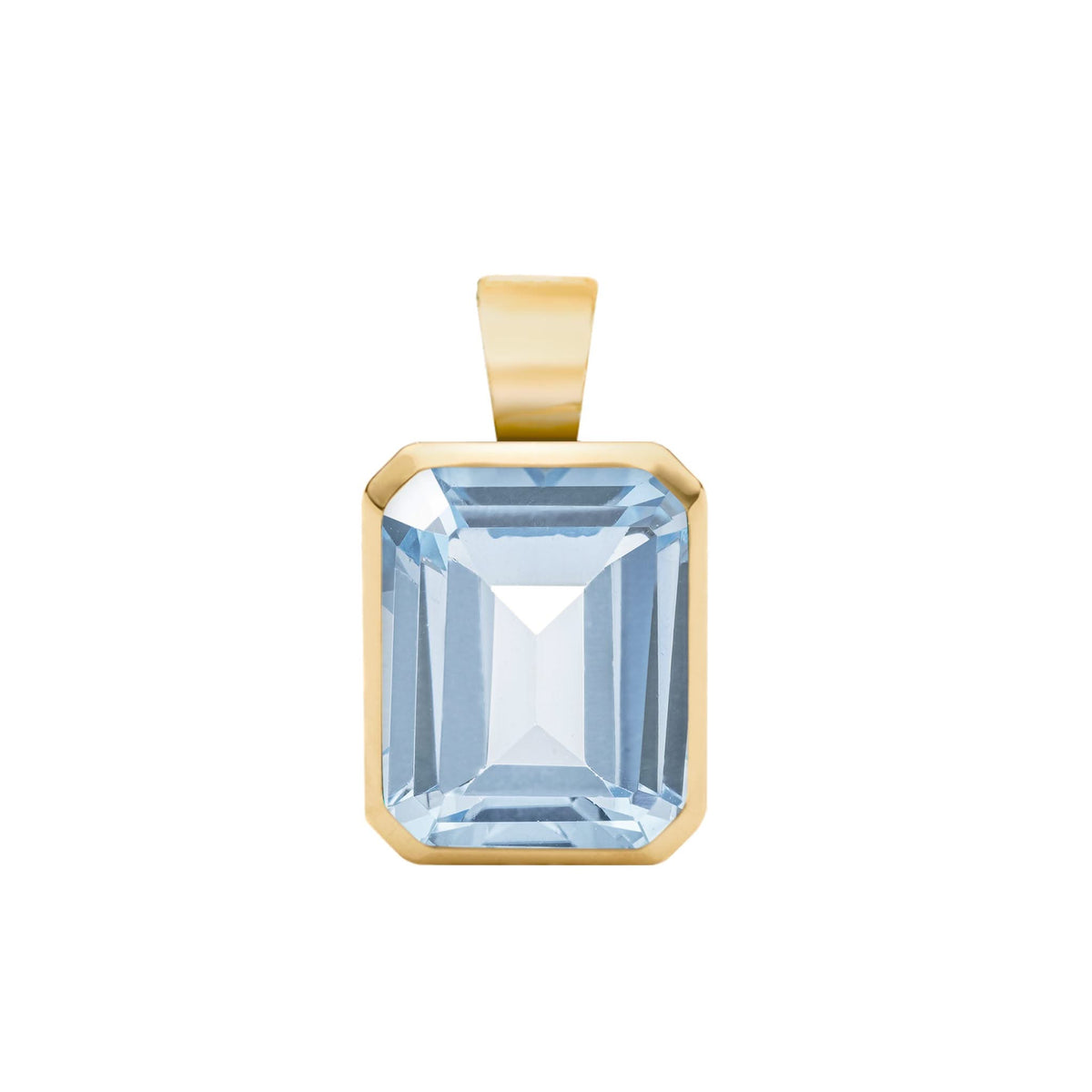 Warren Aquamarine Pendant in 14k Gold (March)