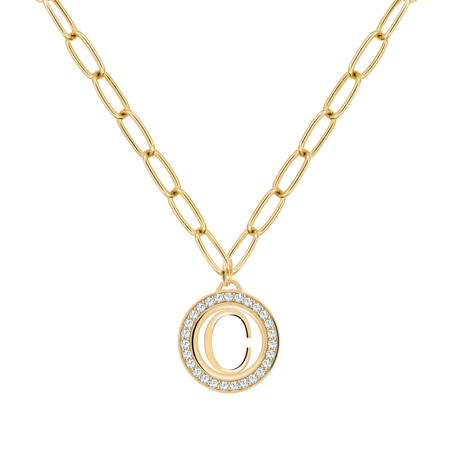 Letter & Aquamarine Pendant in 14k Gold (March)
