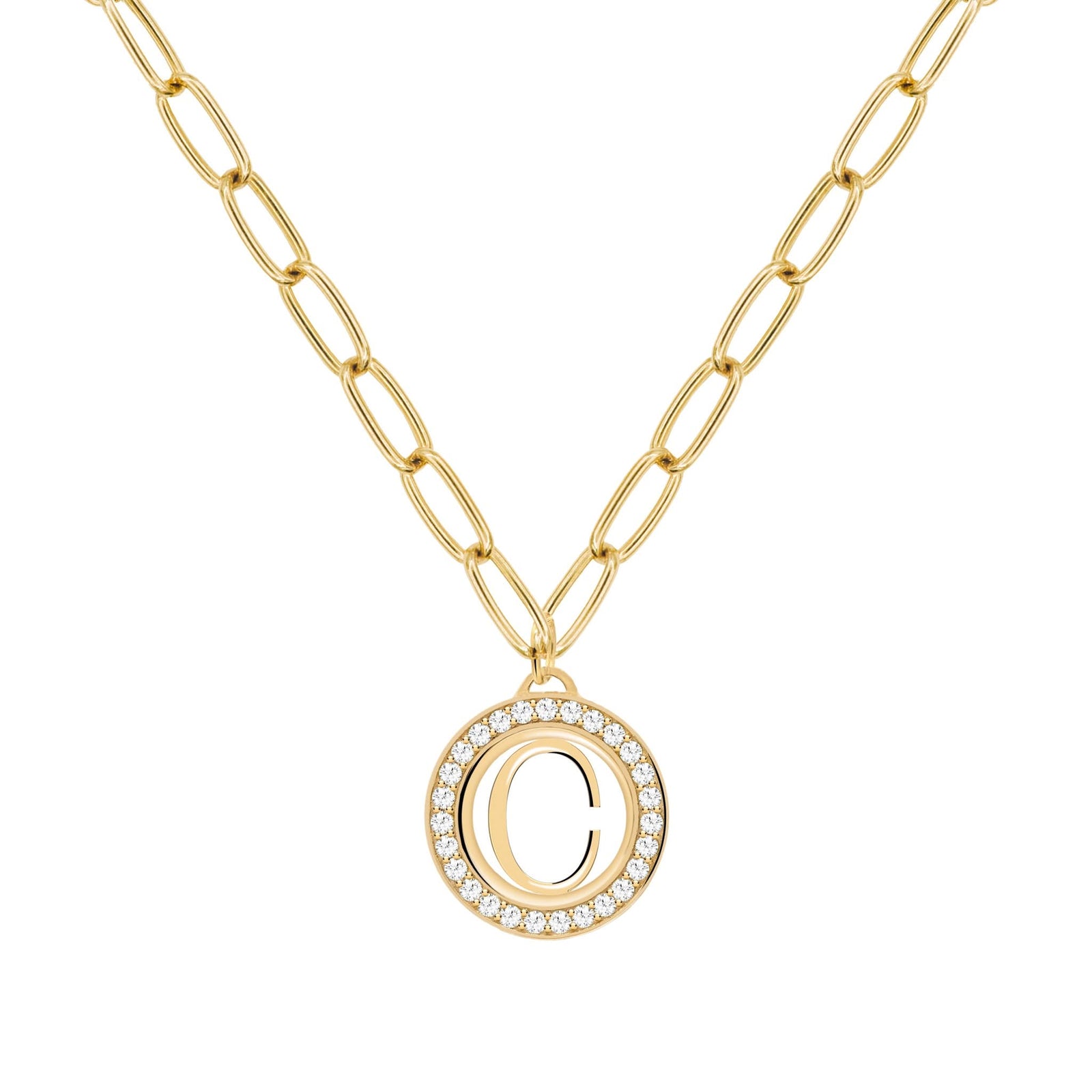 Letter & Diamond Pendant in 14k Gold (April)