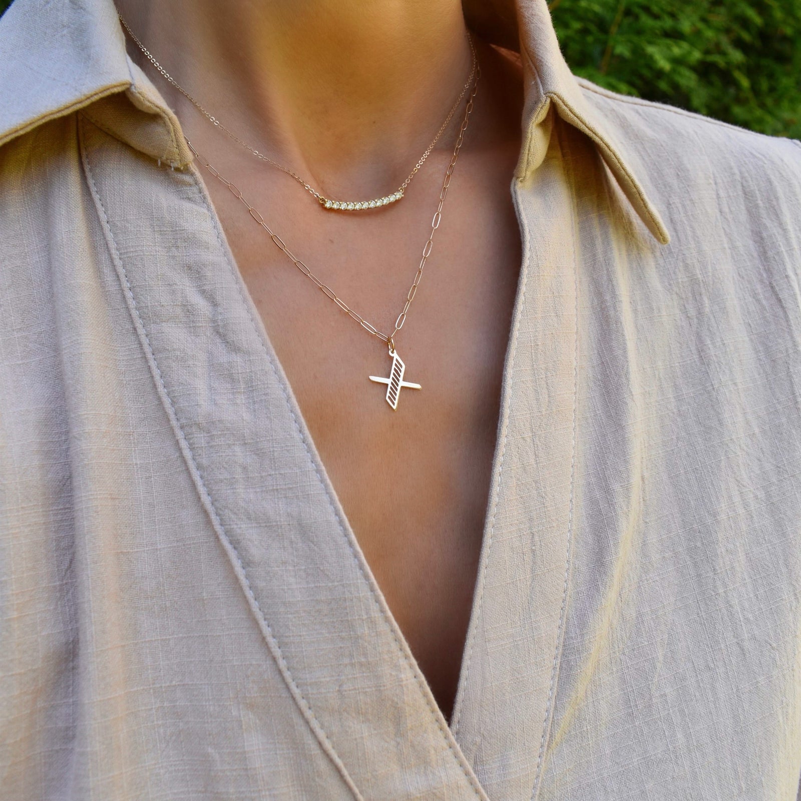 Essex Letter X Pendant in 14k Gold