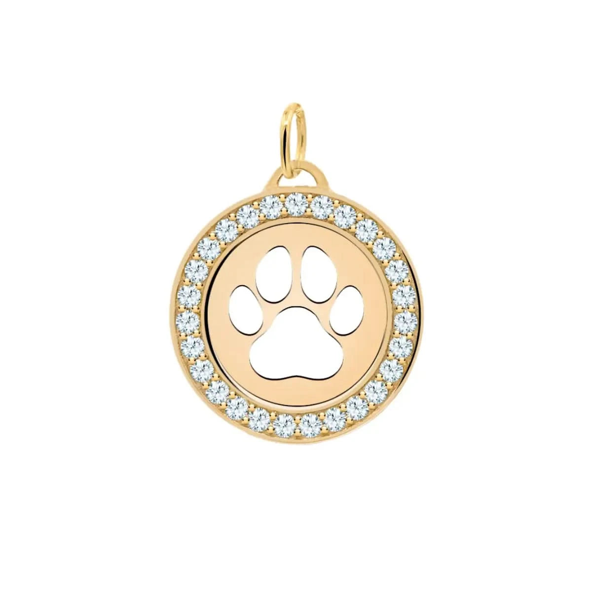 Paw & Aquamarine Pendant in 14k Gold (March)