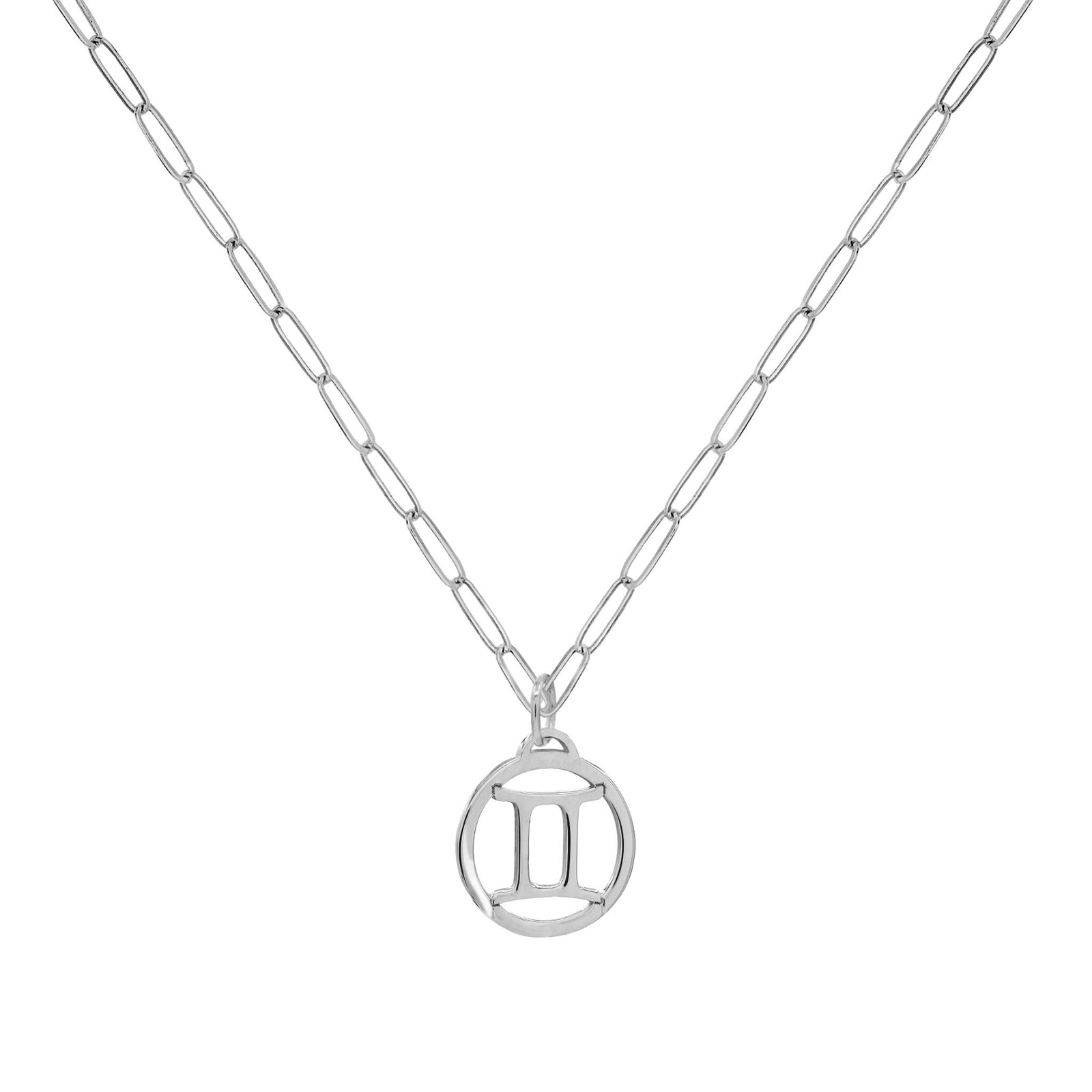 Flat Gemini Pendant with Adelaide Mini Chain in 14k Gold