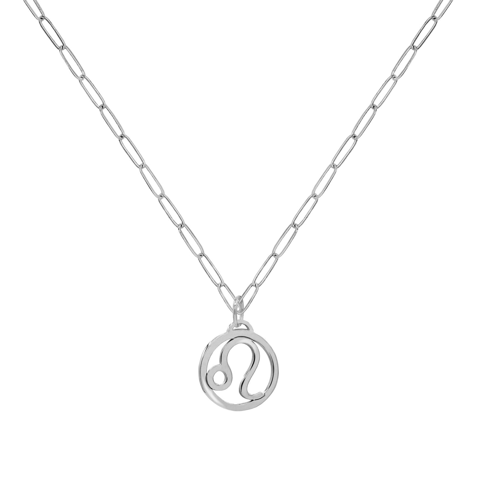 Flat Leo Pendant with Adelaide Mini Chain in 14k Gold