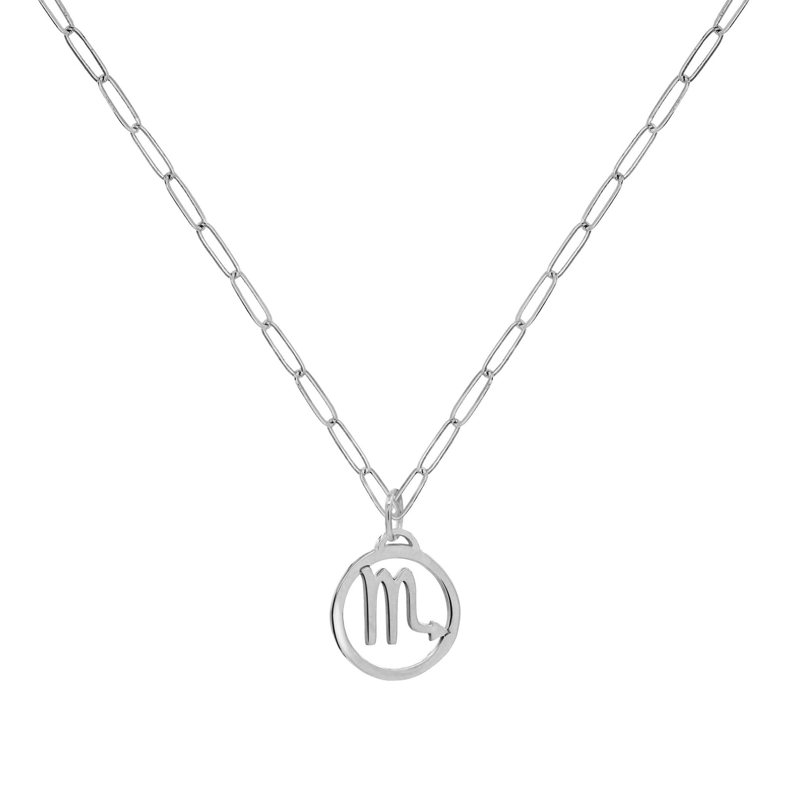 Flat Scorpio Pendant with Adelaide Mini Chain in 14k Gold