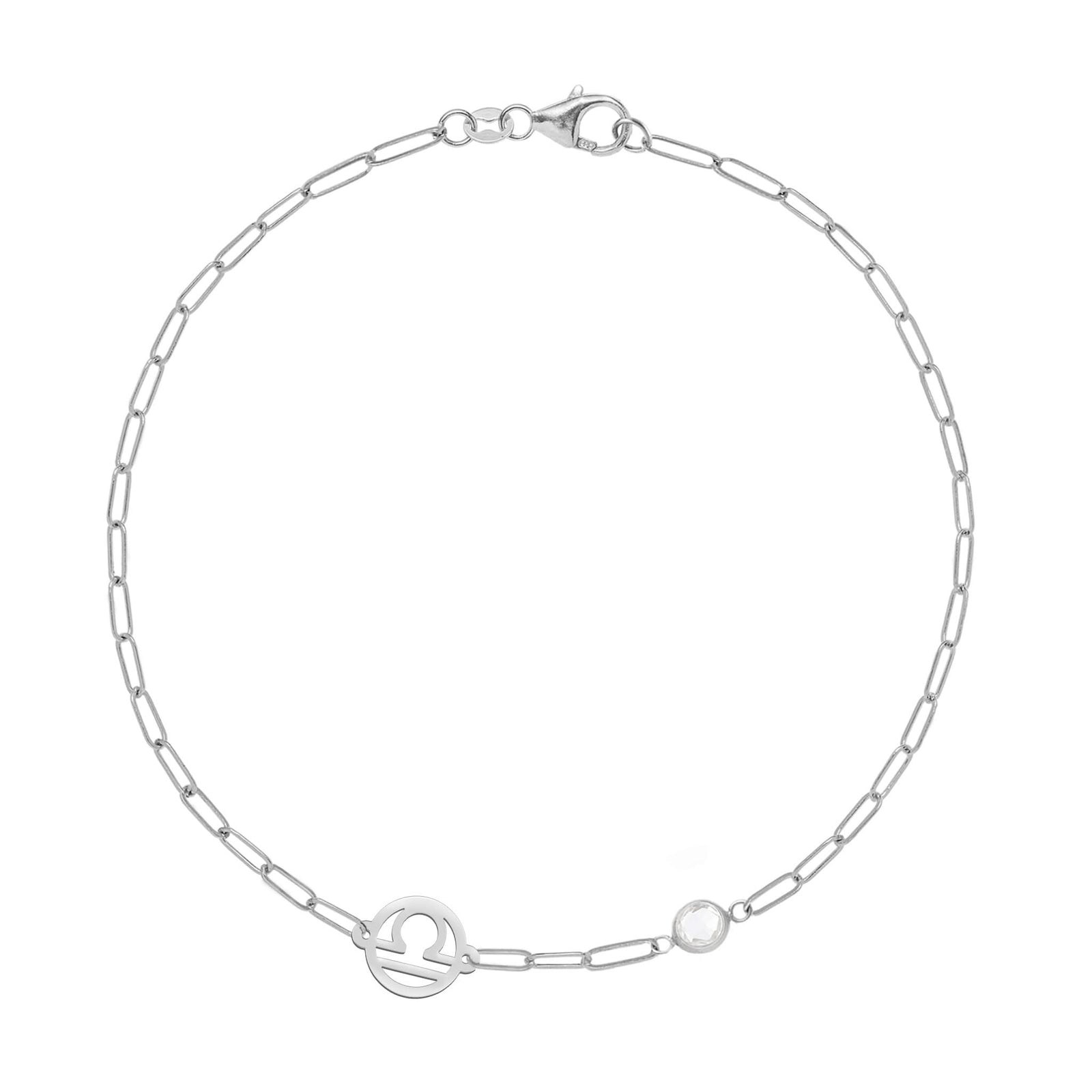 Libra & Birthstone Bracelet on Adelaide Mini in 14k Gold