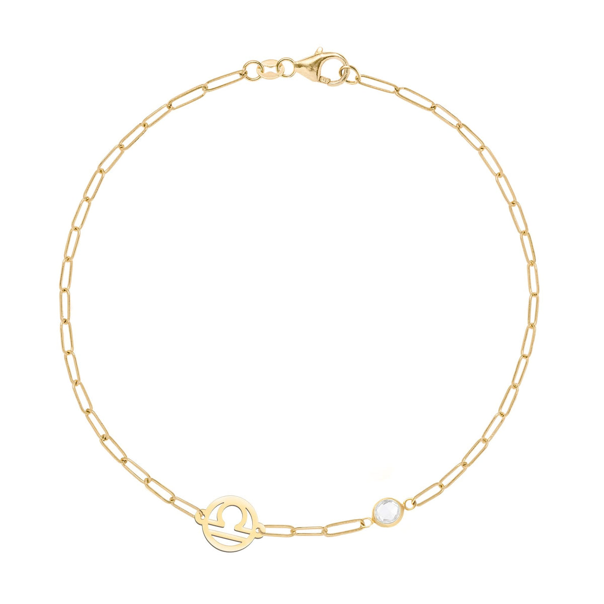 Libra & Birthstone Bracelet on Adelaide Mini in 14k Gold