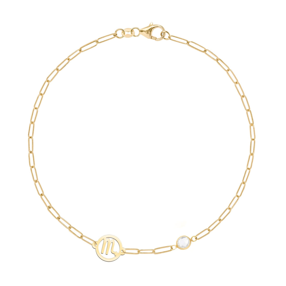 Scorpio & Birthstone Bracelet on Adelaide Mini in 14k Gold