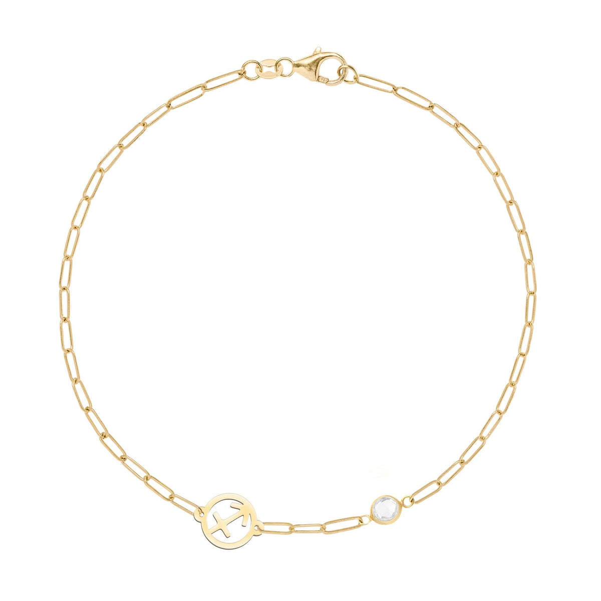Sagittarius & Birthstone Bracelet on Adelaide Mini in 14k Gold