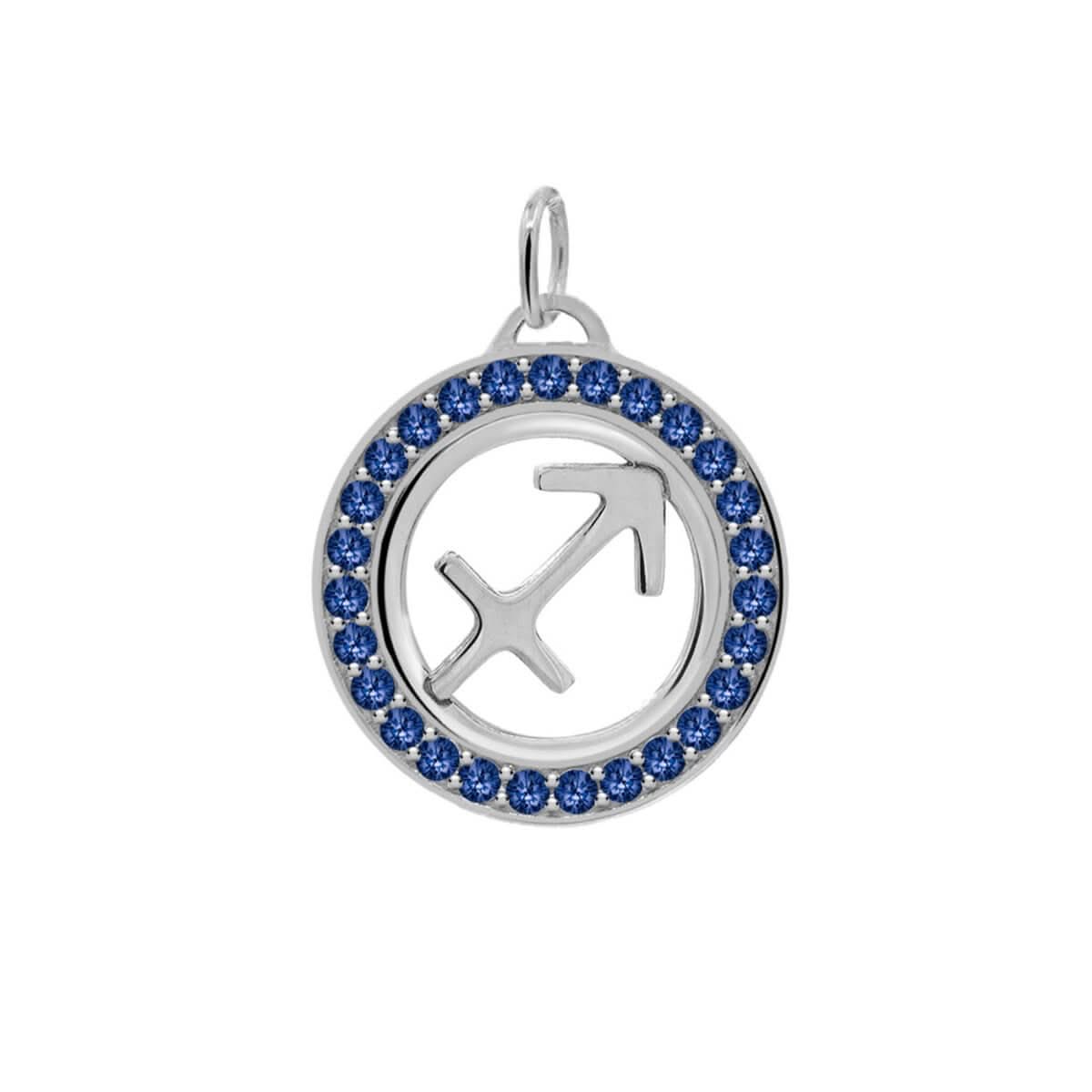 Sagittarius & Birthstone Pendant in 14k Gold