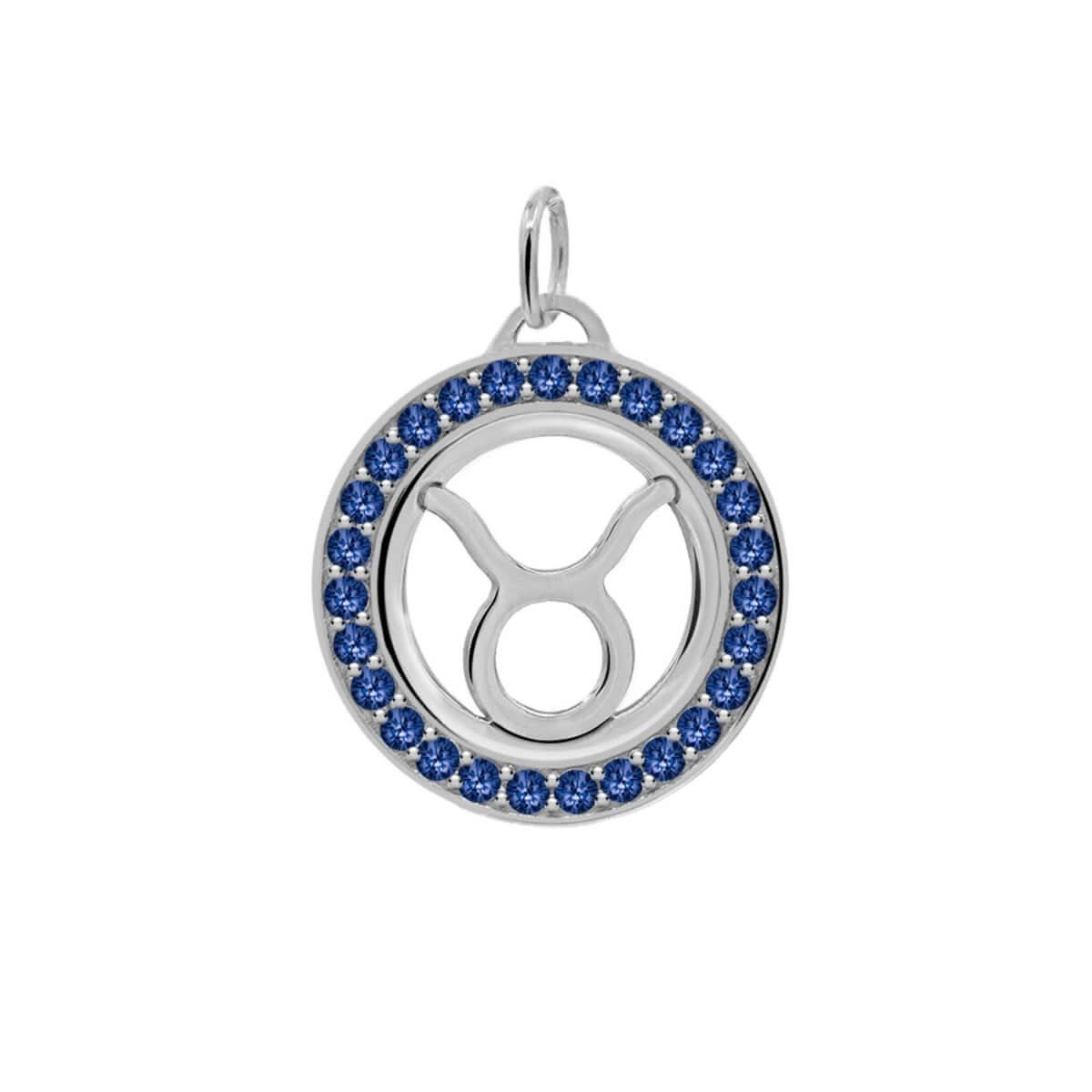 Taurus & Birthstone Pendant in 14k Gold