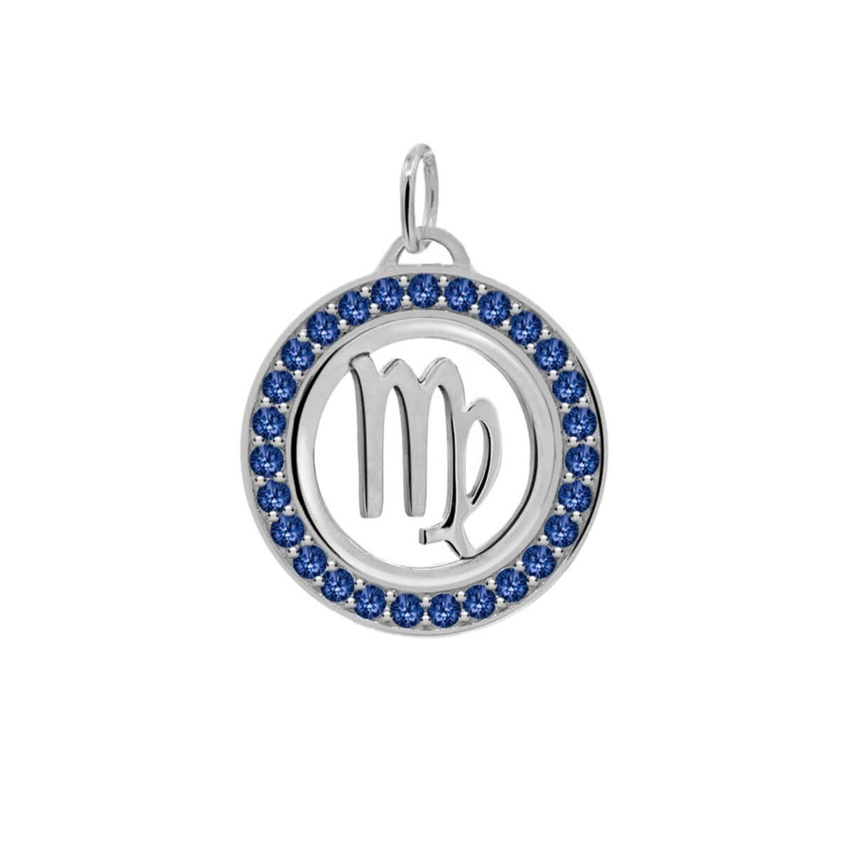 Virgo & Birthstone Pendant in 14k Gold