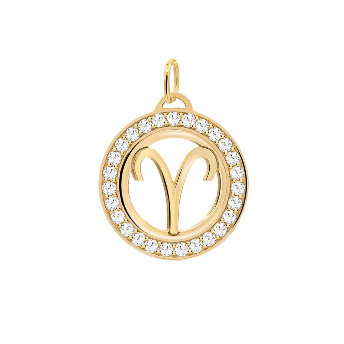Zodiac & Birthstone Pendant in 14k Gold