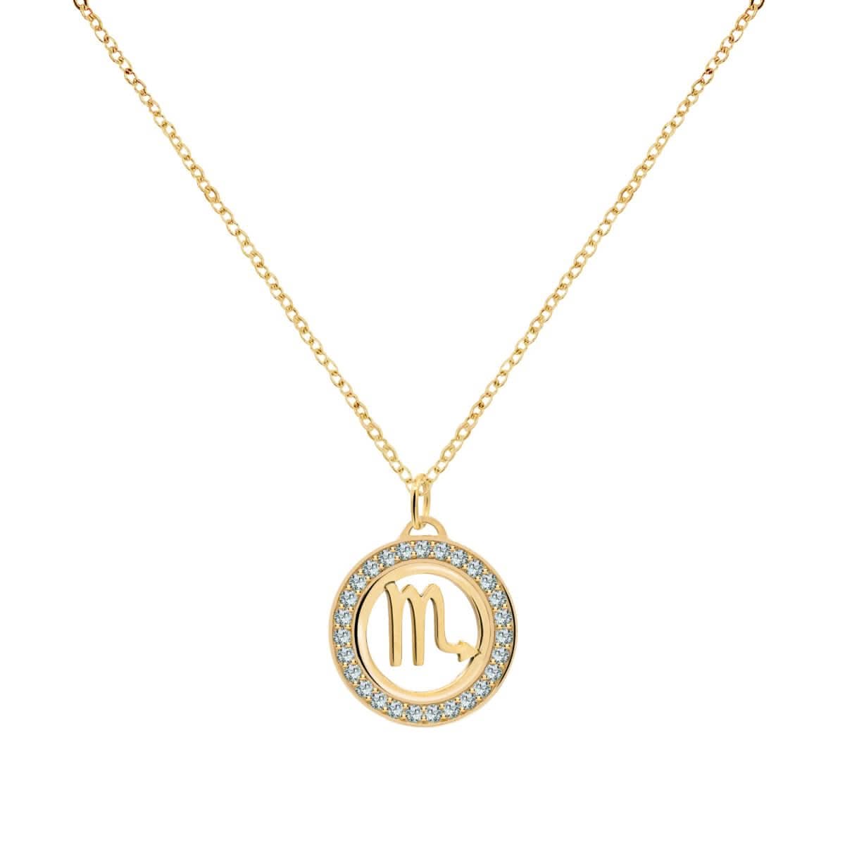 Scorpio & Birthstone Pendant in 14k Gold