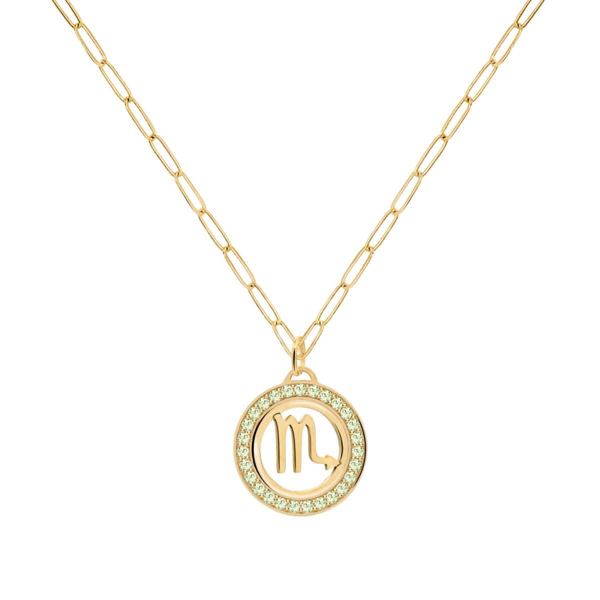 Scorpio & Birthstone Pendant in 14k Gold