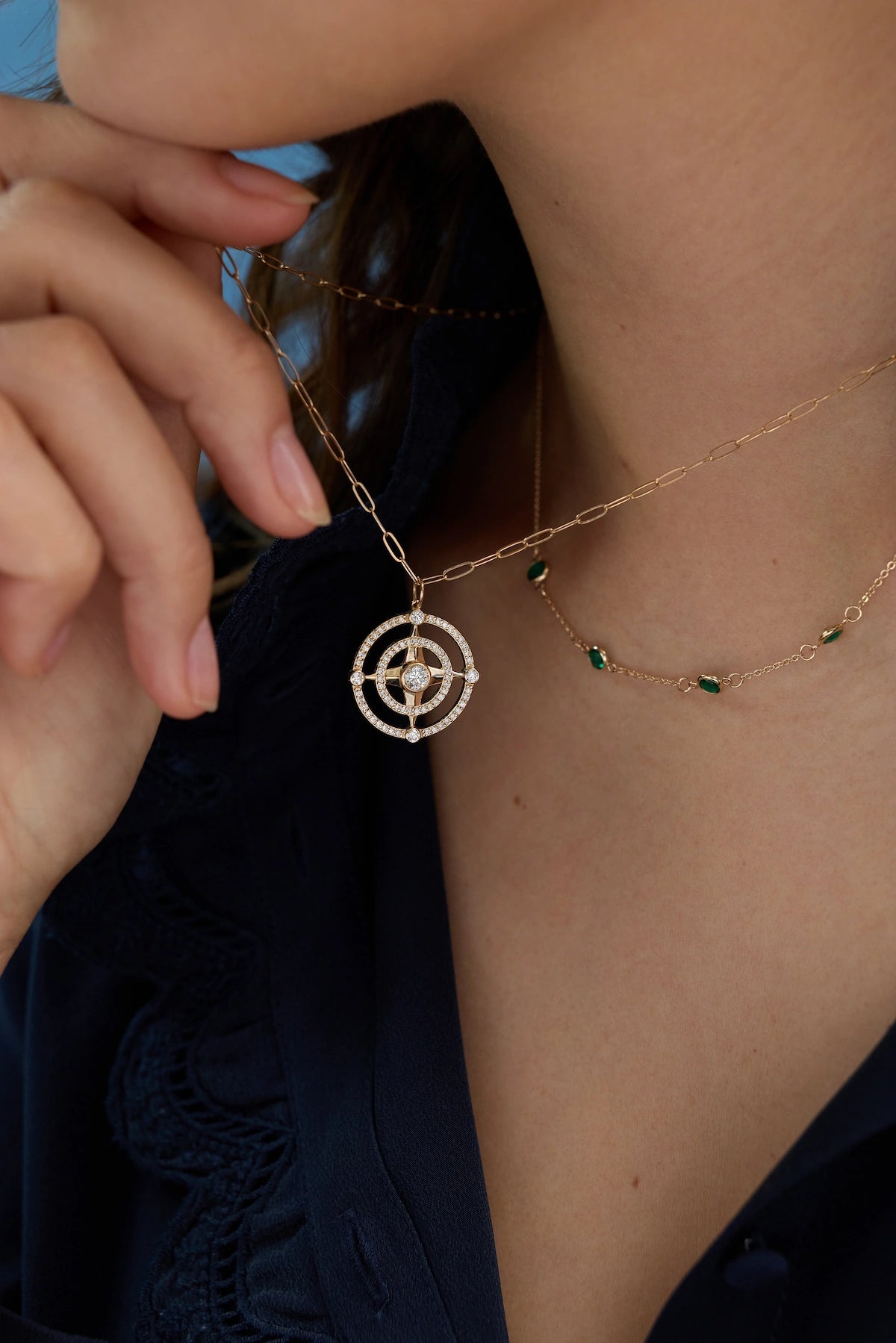 Petite 5 Birthstone Necklace in 14k Gold