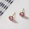 Grand Pink Opal Stud Earrings